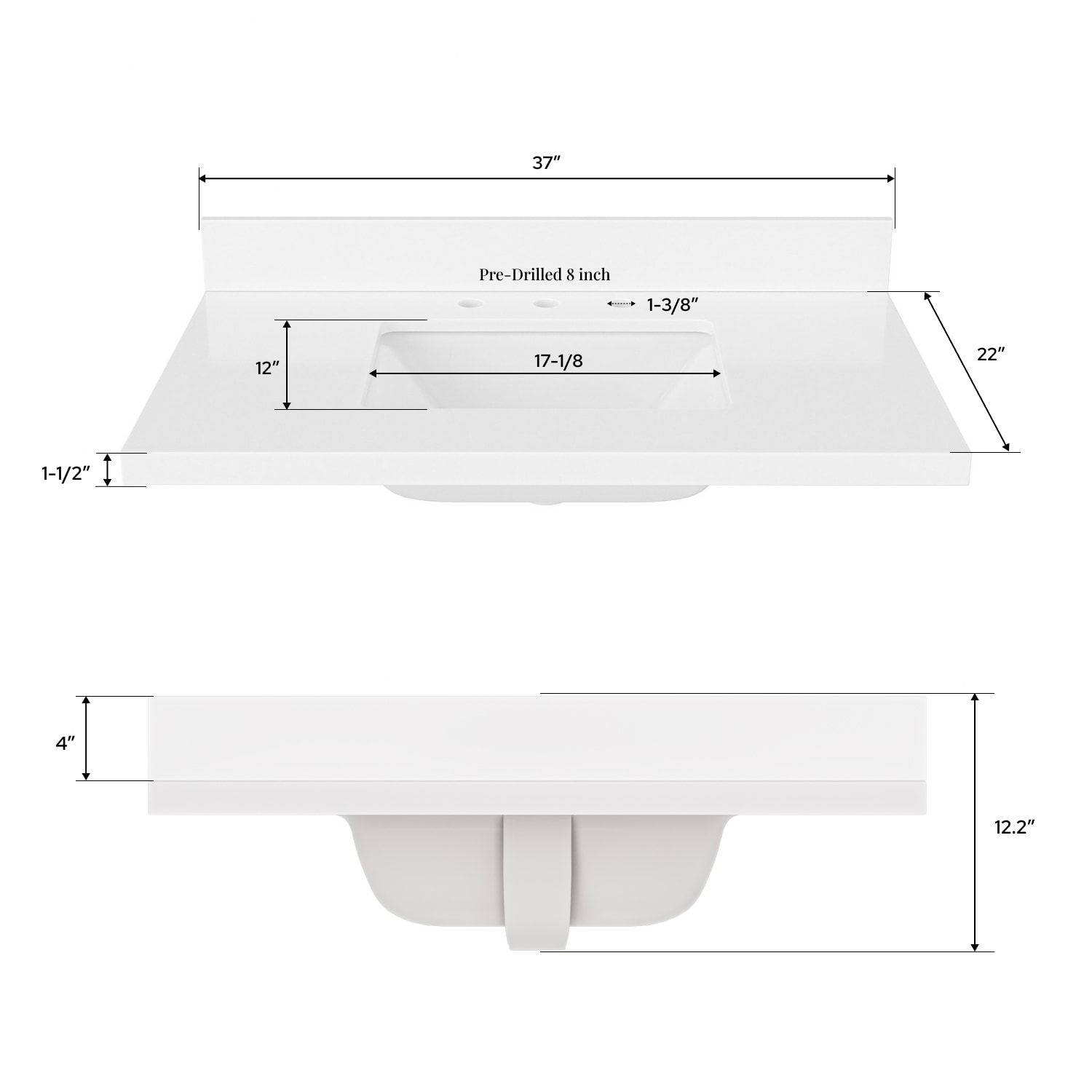 ARIEL WQ-37-CT-RS Vanity-Tops - View #6