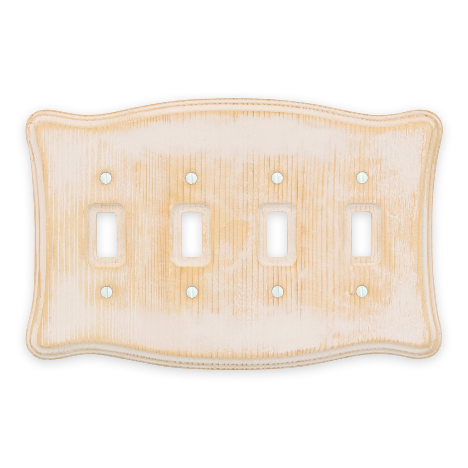 allen + roth LW78T4WW-B 4 -Gang Specialty Size Weathered White Wood Indoor Toggle Wall Plate