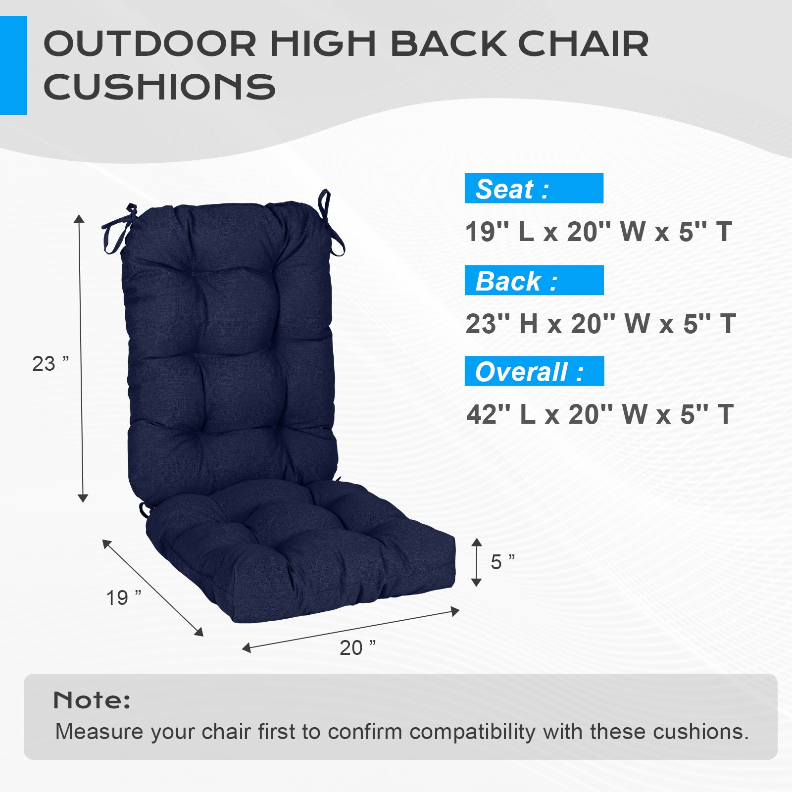 Aoodor A376-PDEDE Patio-Furniture-Cushions - View #2