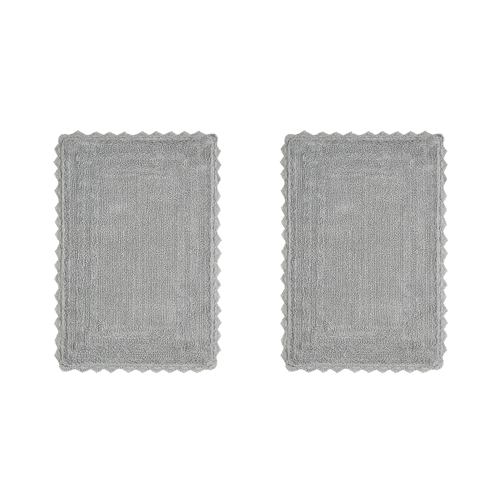 Better Trends BALIL2PC1724GRY 24-Inches x 17-Inches Gray Cotton Bath rug