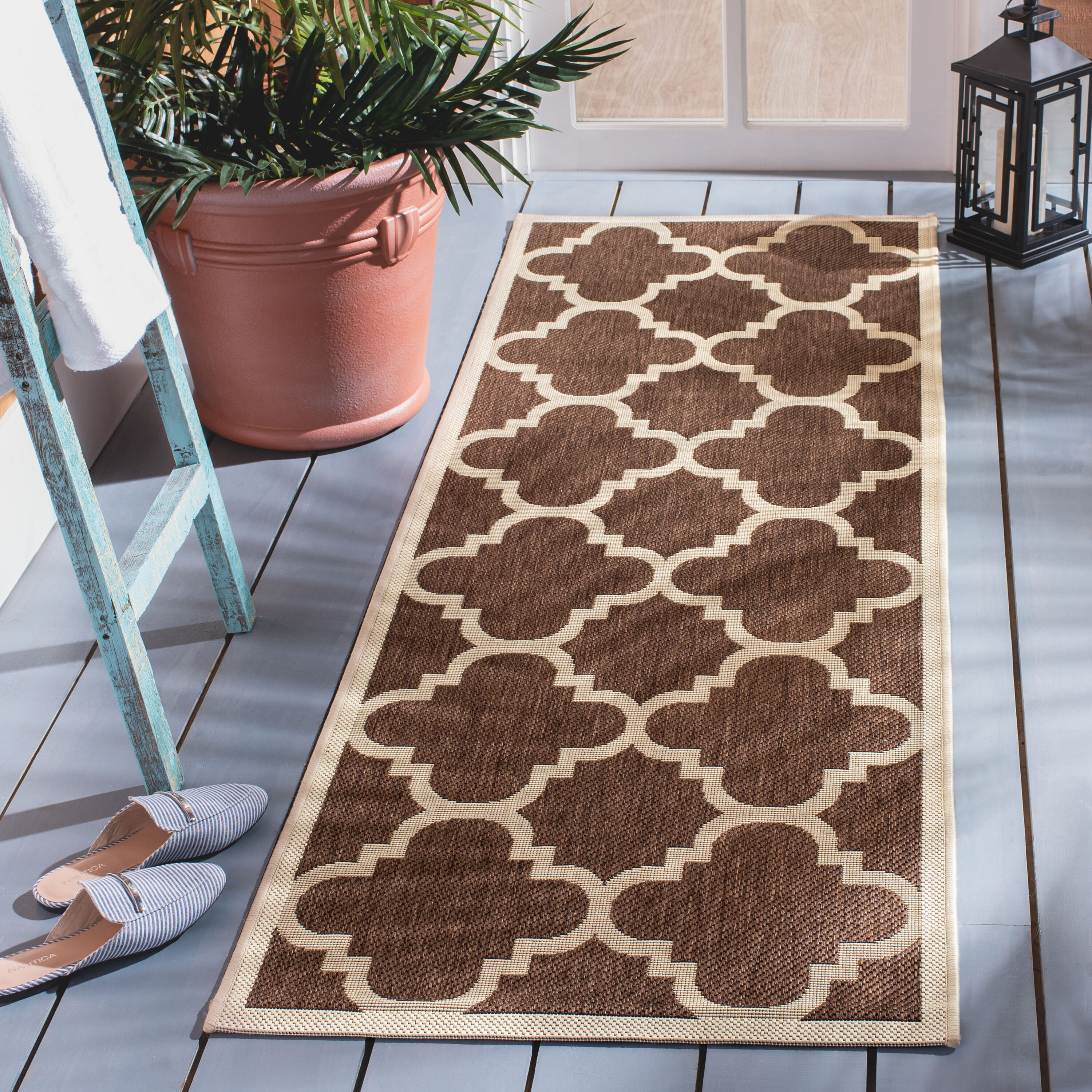 Safavieh - Courtyard 6243-204 Dark Brown 2 x 8 Rectangular Runner rug