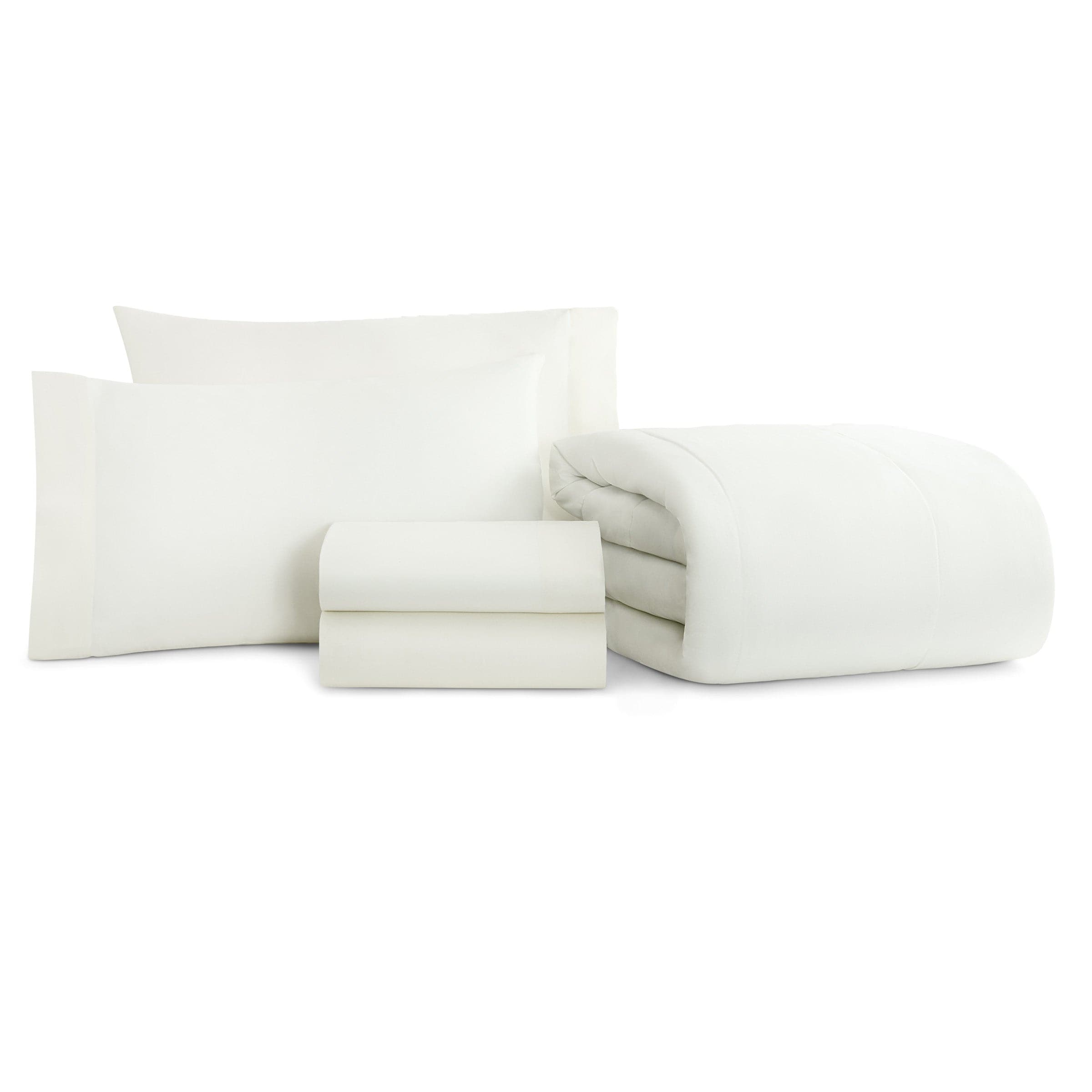 Arkwright Home Family Essentials Bed in Bag 5pc Set - Twin - White - Case of 6 Sets