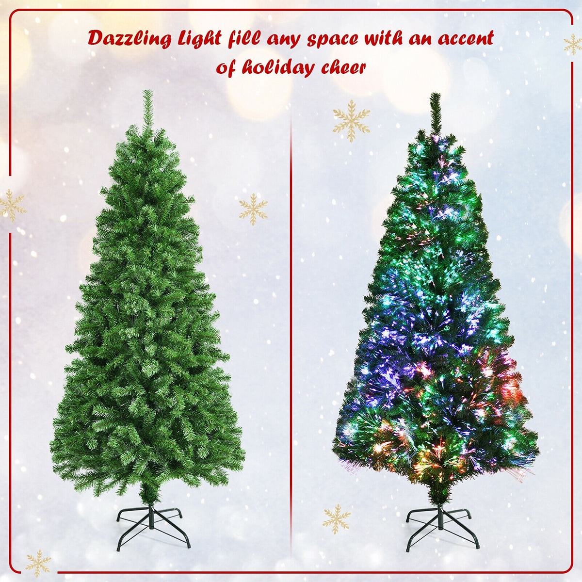 WELLFOR 7ft Prelit Artificial Christmas Tree with Multicolor CMHJY23733US at