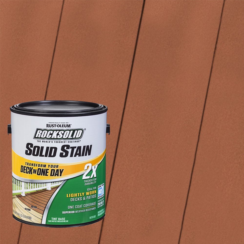 Rust-Oleum 319775T RockSolid 2X Solid Stain Pre-Tinted Redwood Solid Exterior Wood Stain and Sealer in One ( 1-gallon )