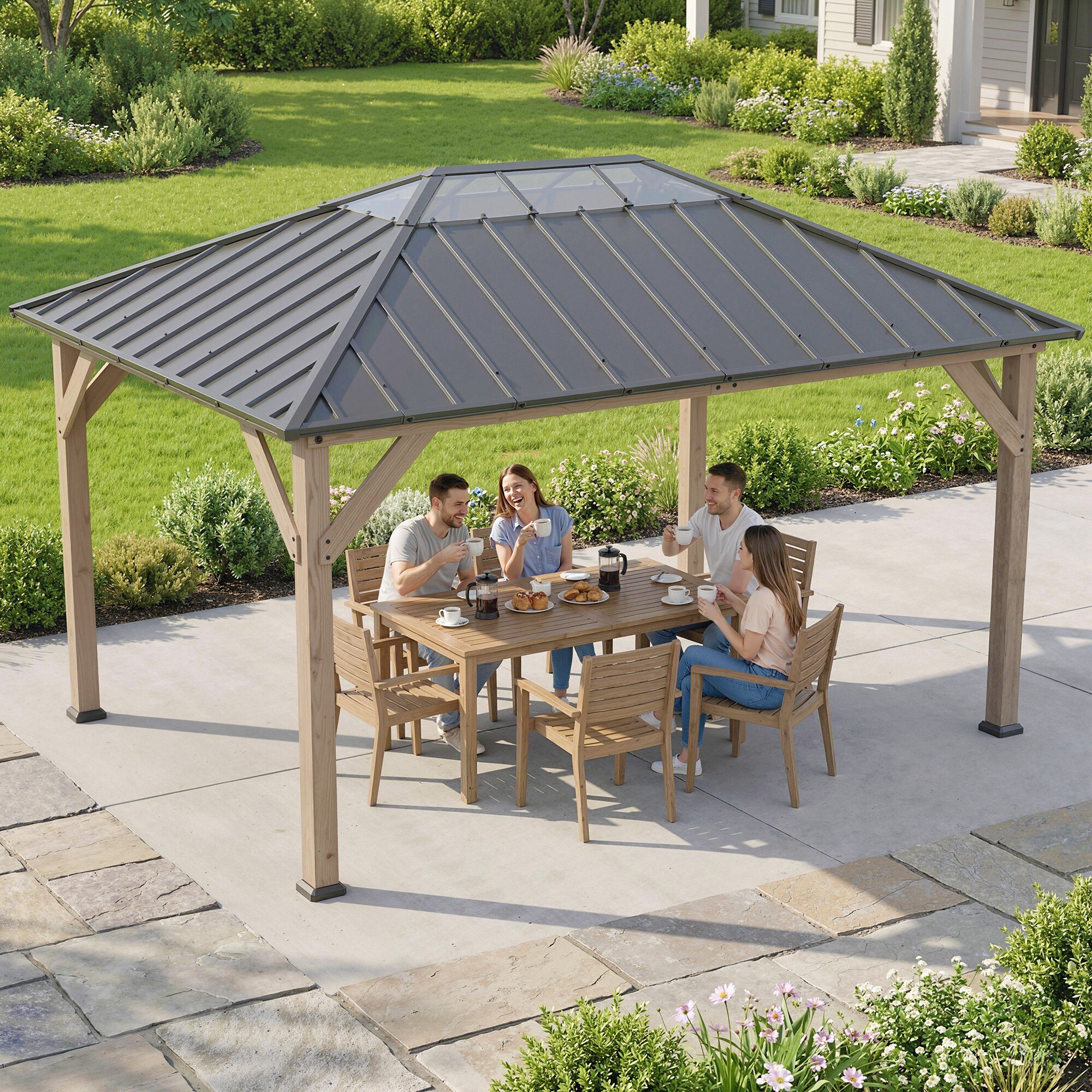 Outsunny 84C-761V01LG Wood-Resin-Gazebos - View #7