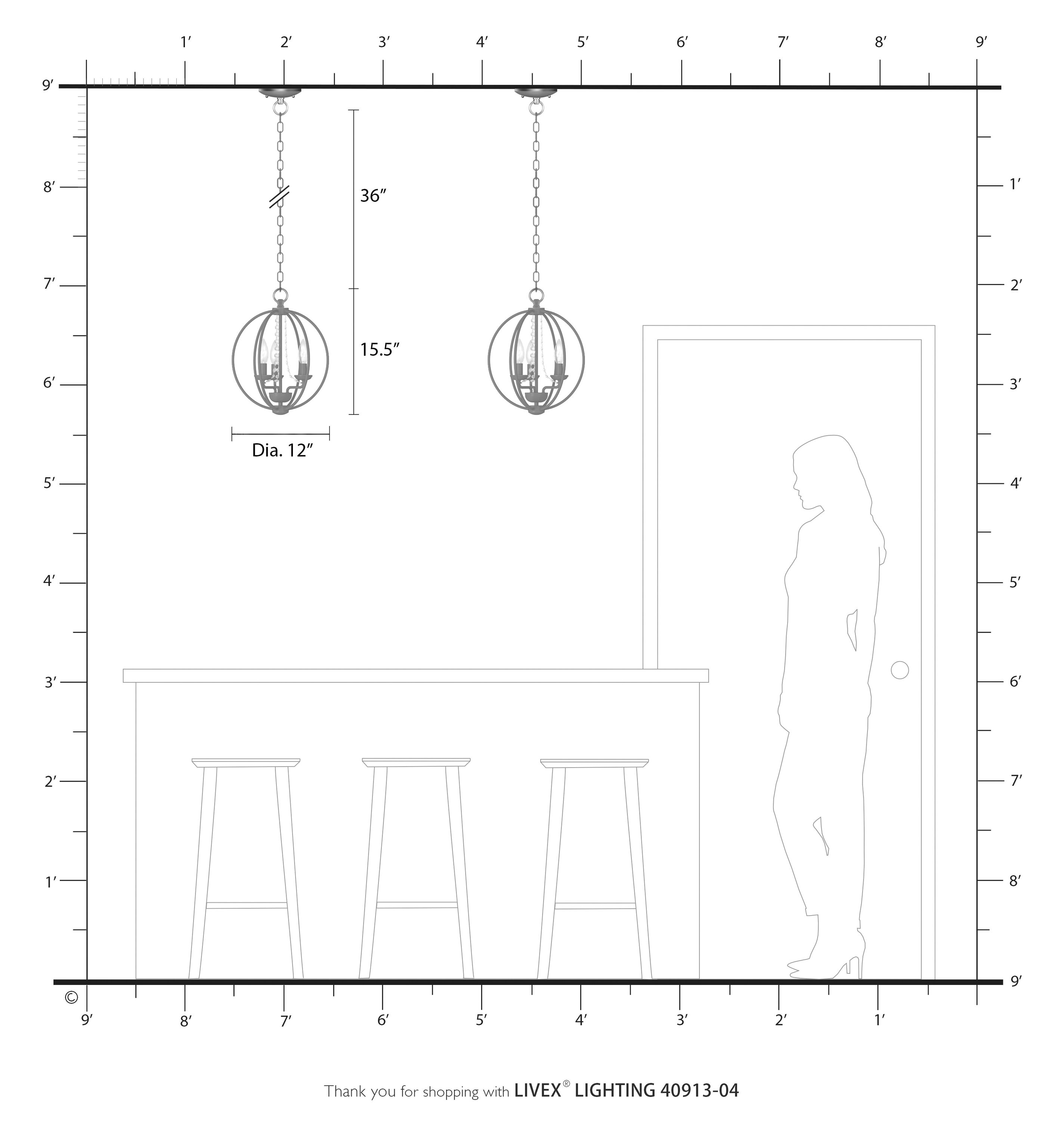 Livex Lighting Arabella 3-Light Matte Black TransitionalCrystal ...