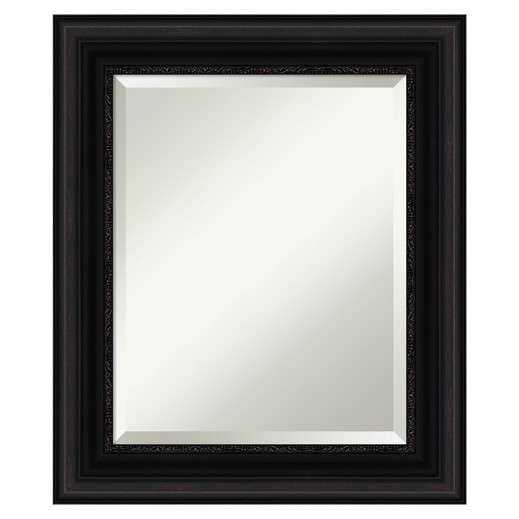 Amanti Art A17005479913 Parlor 21.5-Inches x 25.5-Inches Framed Rectangle Bathroom Vanity Mirror ( Satin Black )