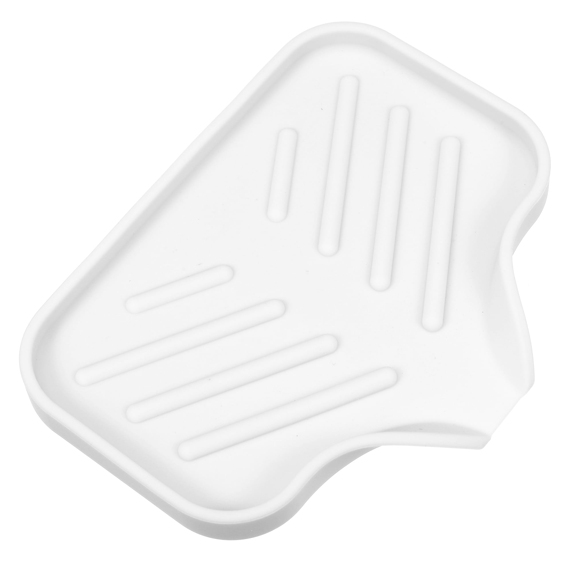 Unique Bargains Soap Dish Soap Cleaning Storage Keep Soap Dry for Home Bathroom Kitchen Silicone White 13.5x10.5cm
