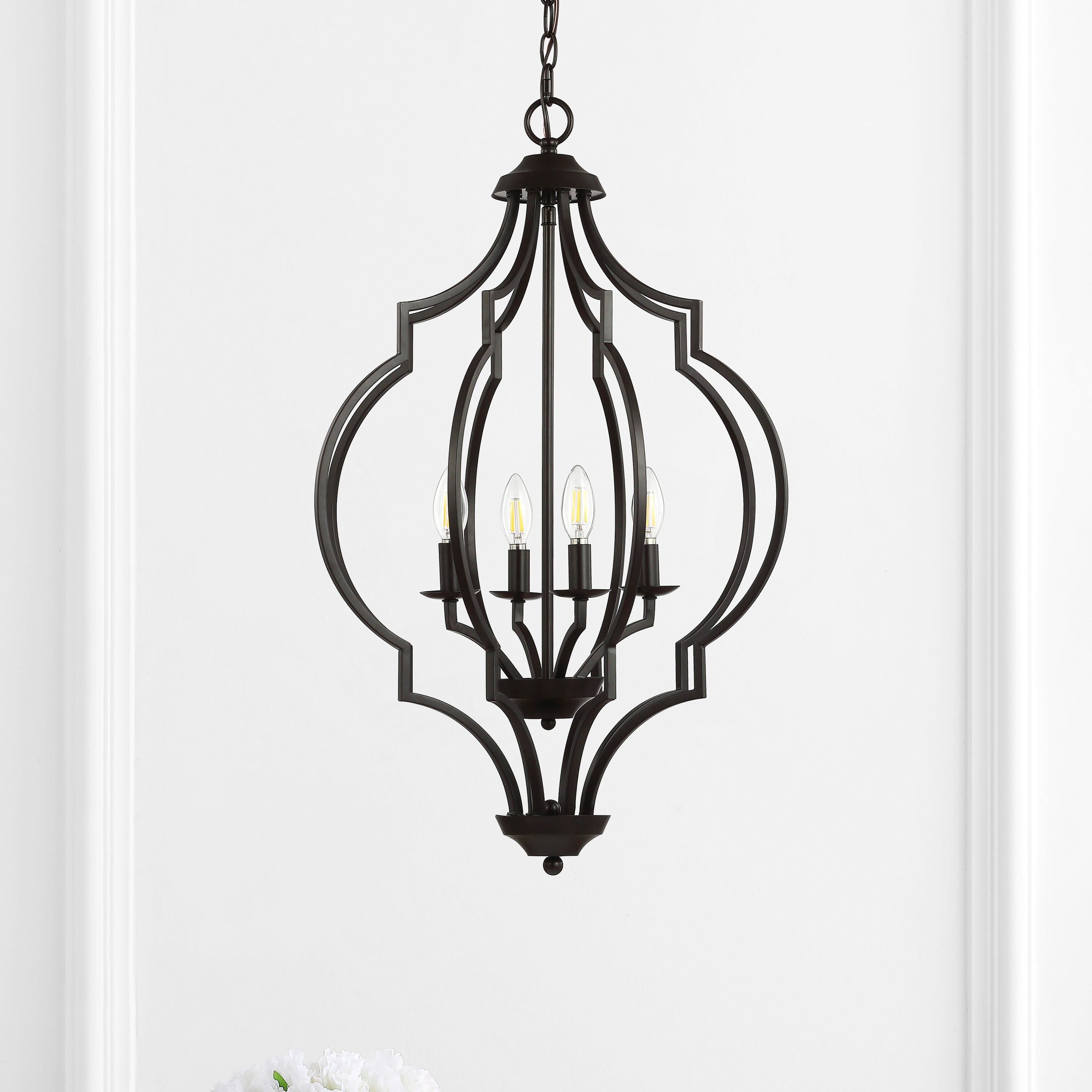 Selema 19" Oil-Rubbed Bronze Geometric LED Pendant with Adjustable Chain