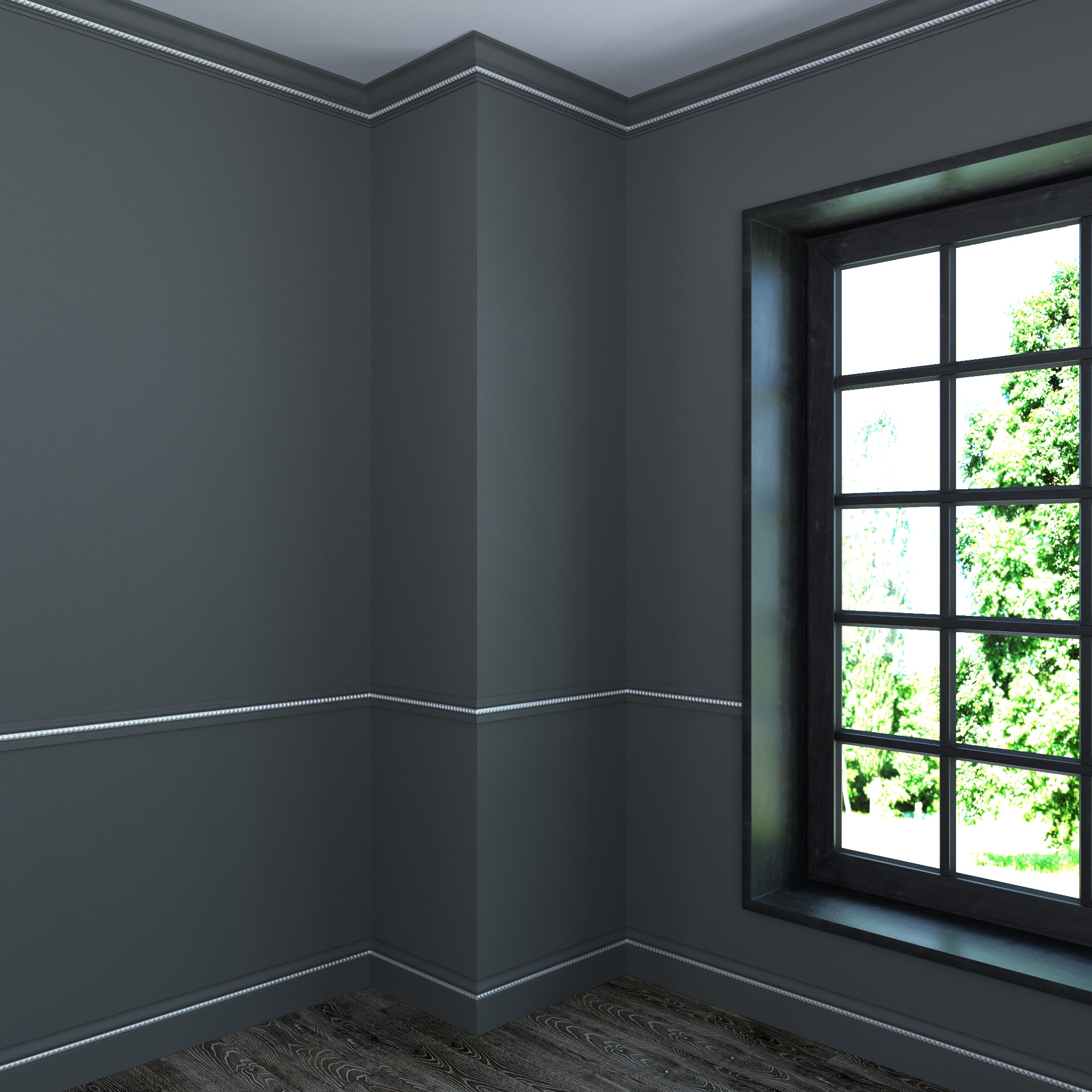Ornamental Mouldings 1330-8PRIM03SLV Chair-Rail-Moulding - View #6