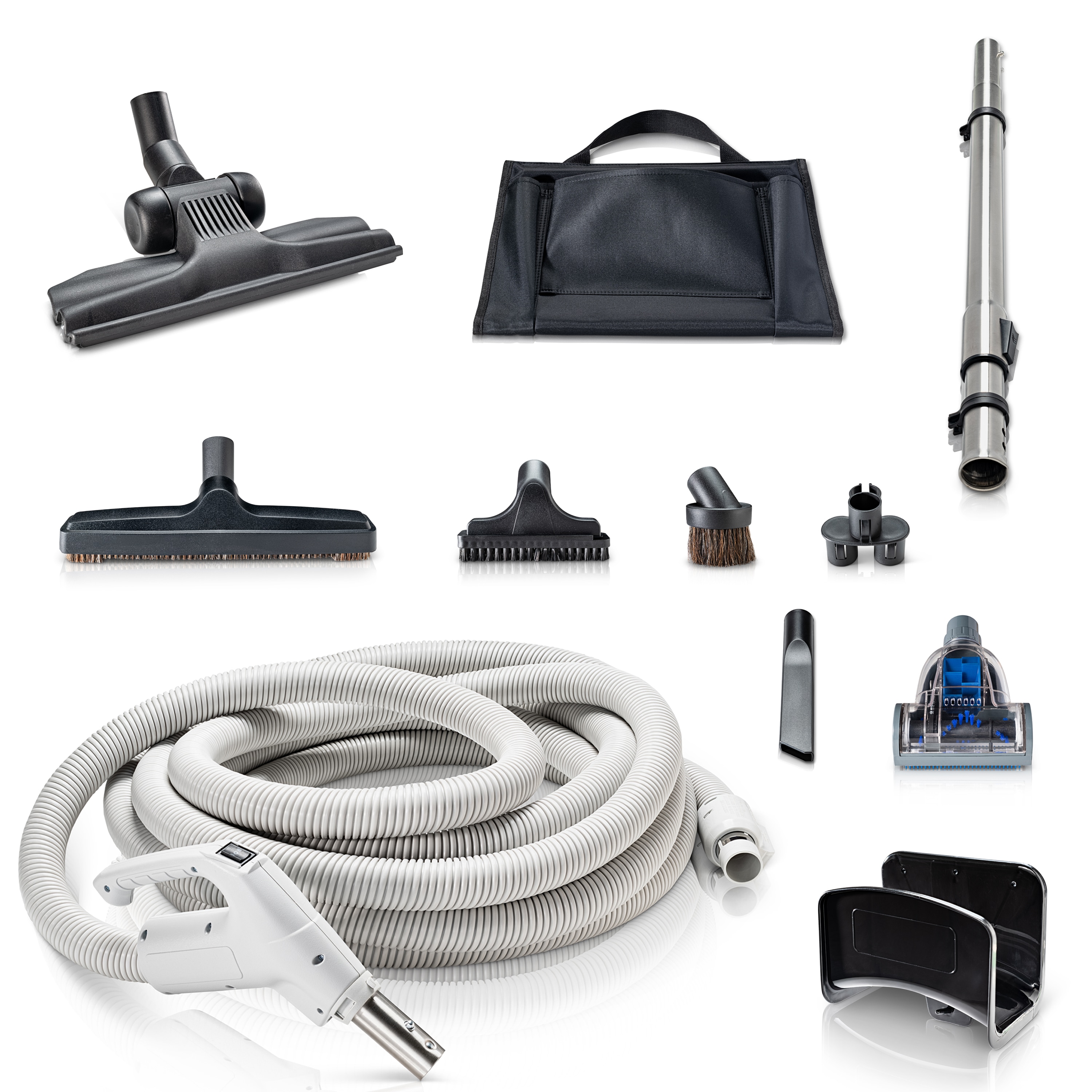 Cana-Vac Dirt Sensor Electric Package Central Vacuum Attachment Kit - 30 Foot Vacuum Hose, Electric Powerhead, Vacuum Attachments by Vacmaster