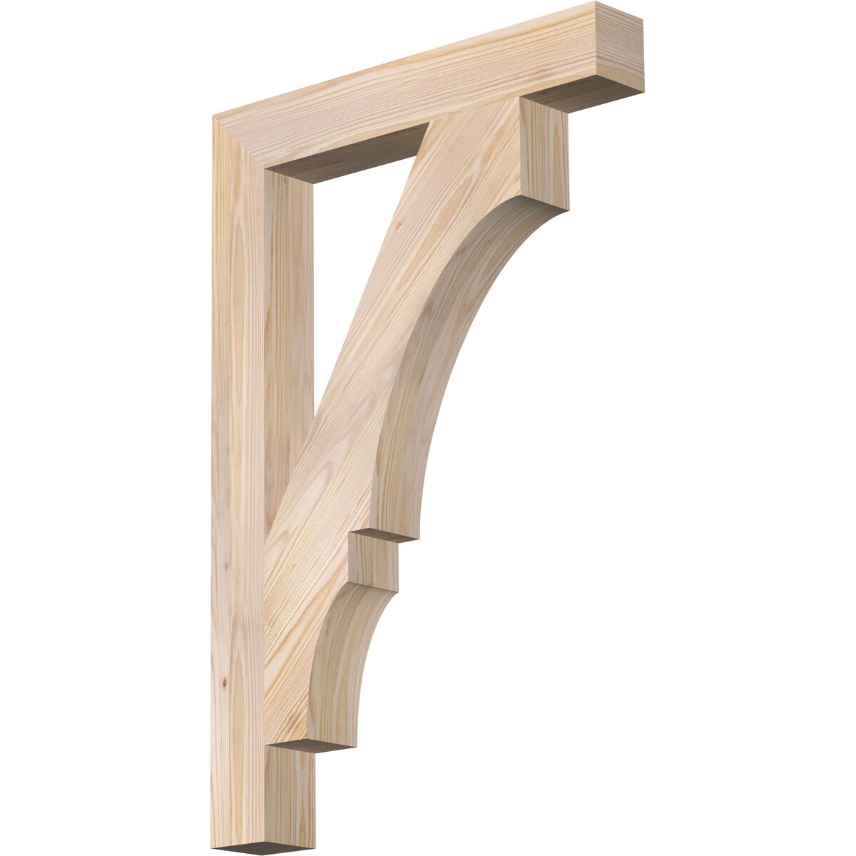 Ekena Millwork BKT04X24X36BOA05SDF Balboa block smooth 3-1/2-in x 24-in x 36-in Douglas fir Brown Wood Standard bracket