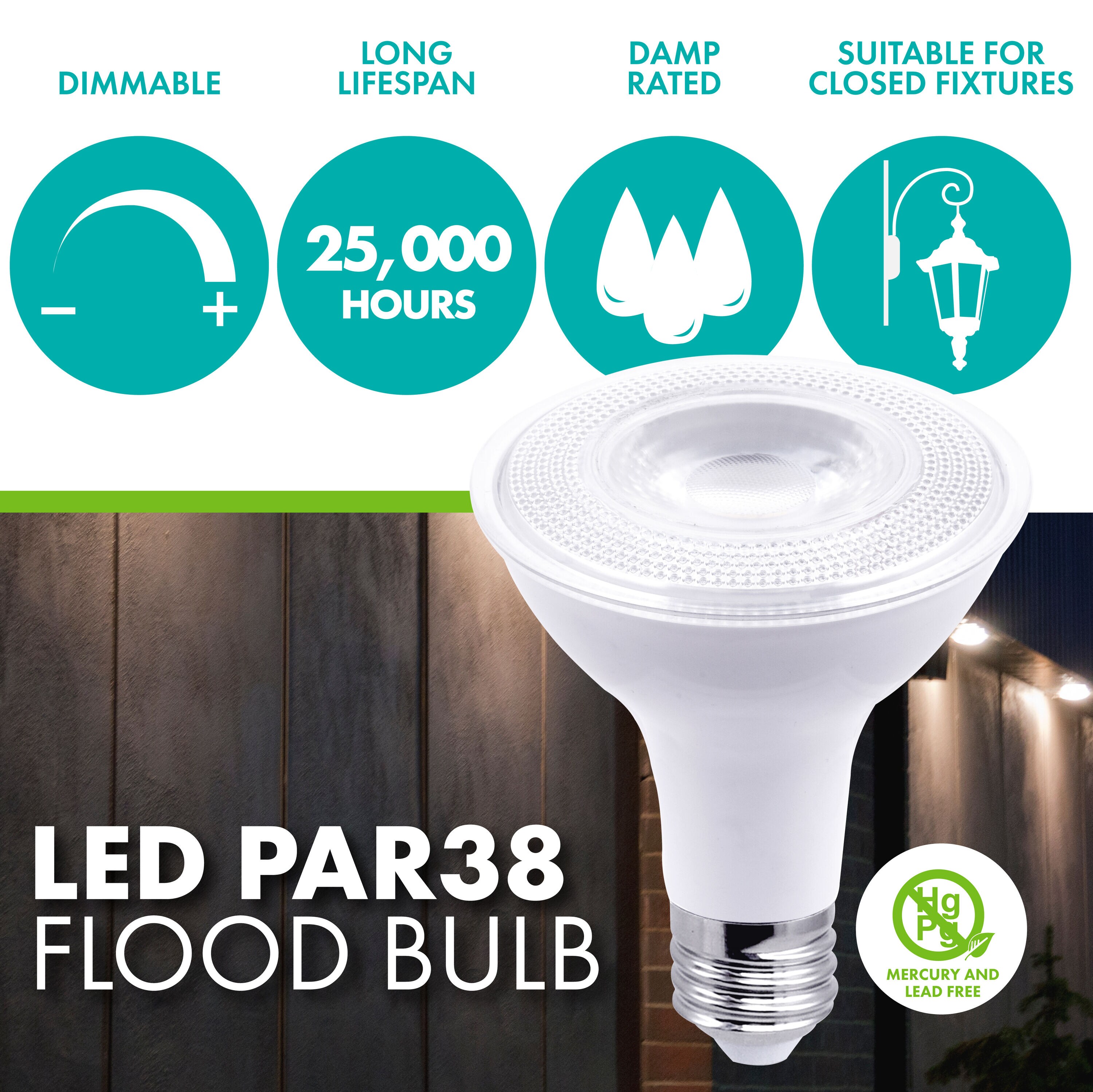 Simply Conserve ENERGY STAR Par 38 wet Rated 120-Watt EQ LED Par38 Soft  White Medium Base (e-26) Dimmable Flood Light Bulb (24-Pack)