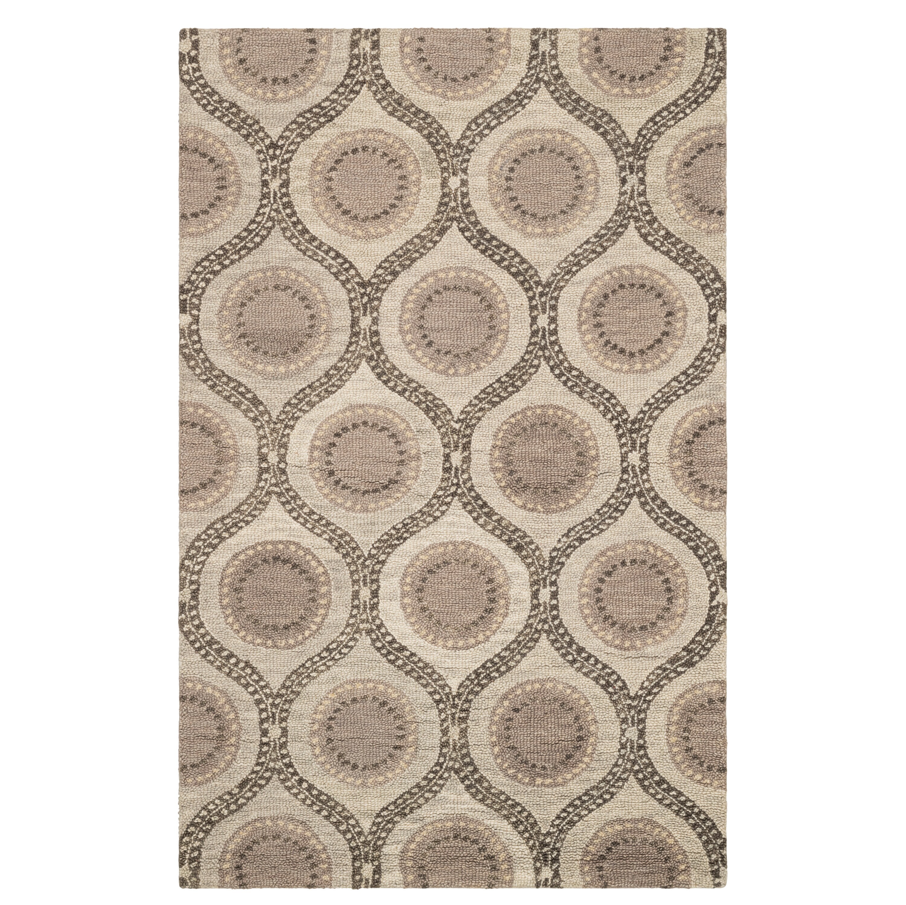 Gray Medallion Hand Tufted Wool Area Rug