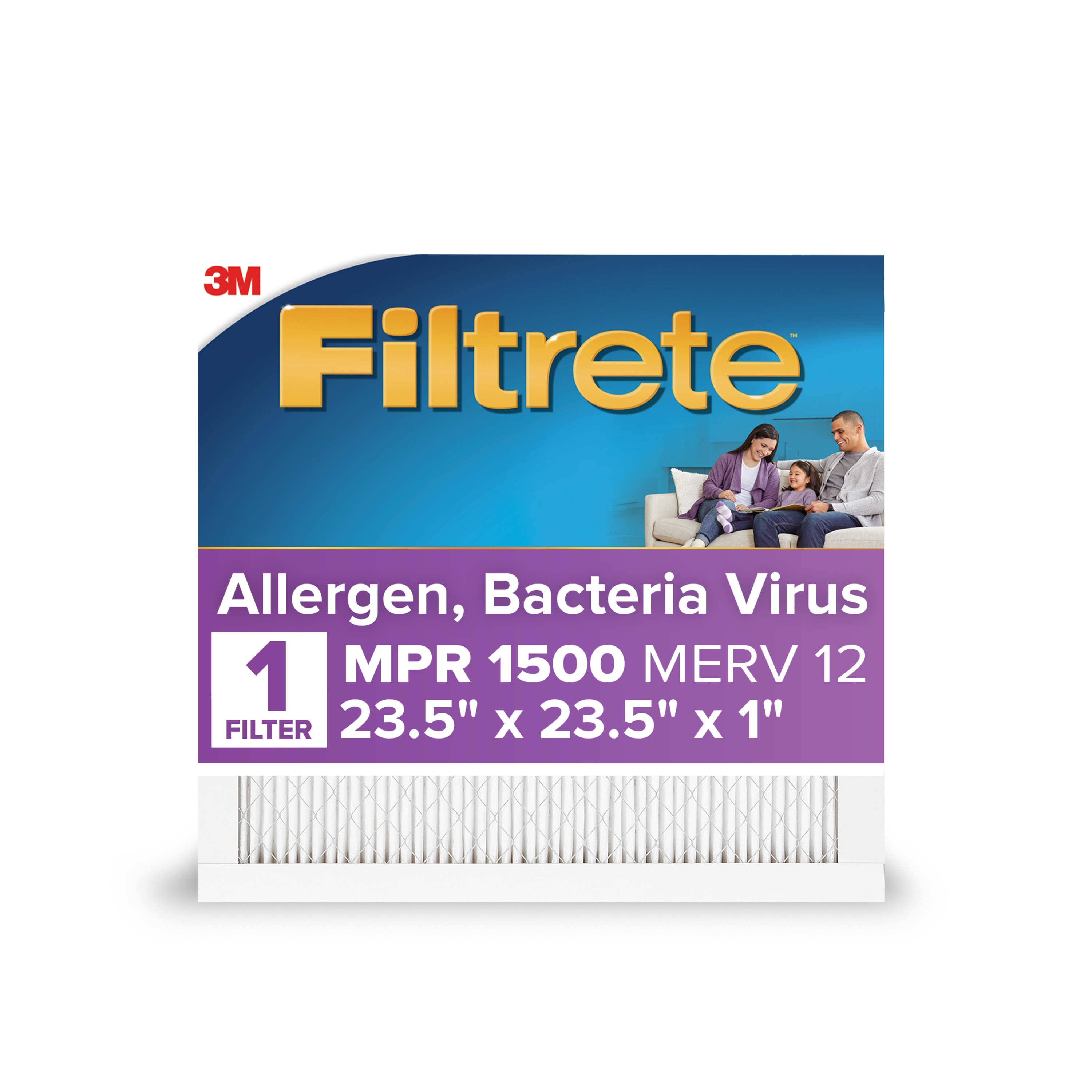 Filtrete 2030DC-9 23.5 x 23.5 x 1 MERV 12 1500 MPR Allergen, Bacteria and Virus Electrostatic pleated Air Filter