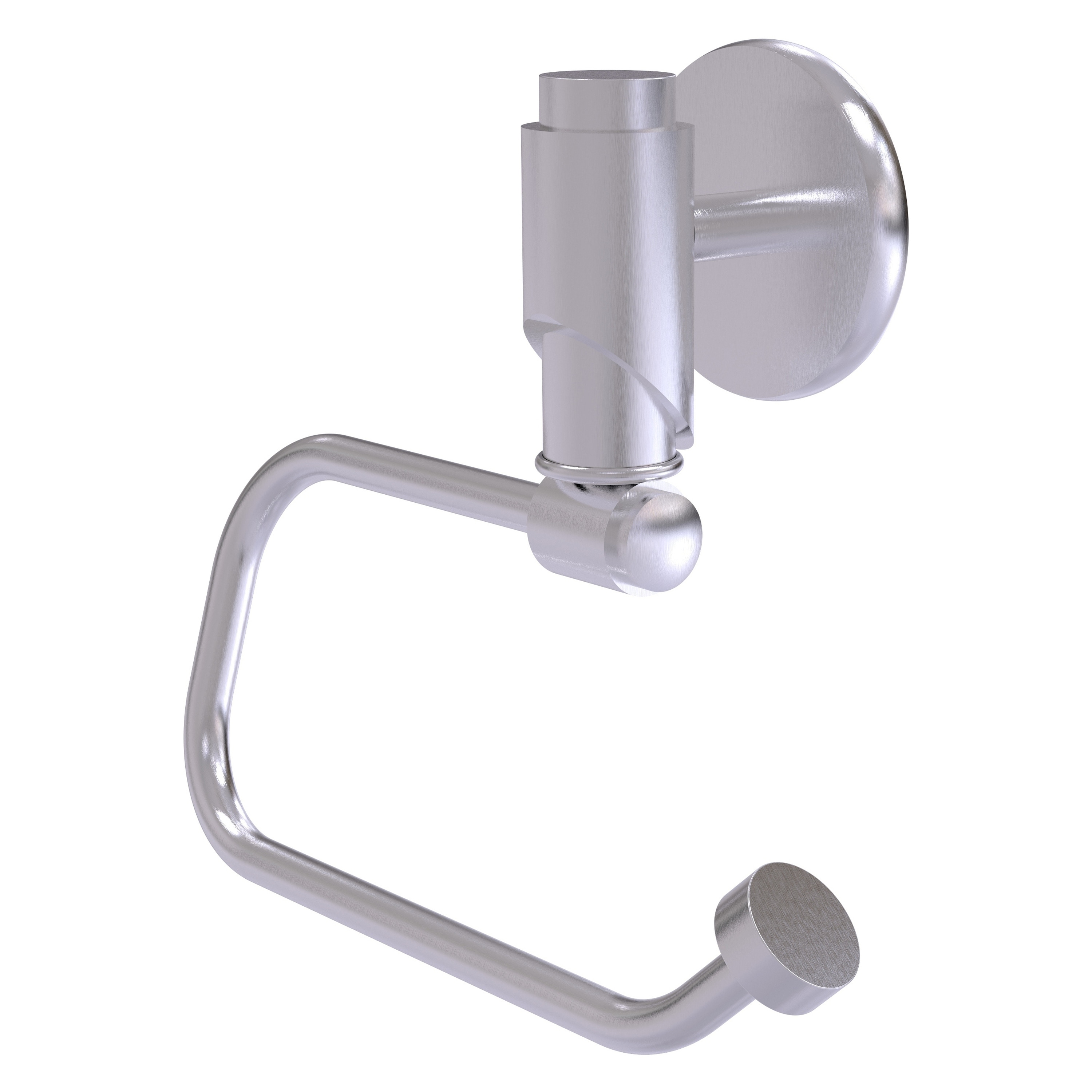 Allied Brass TR-24E-SCH Tribecca Satin Chrome Wall mount Single post Toilet Paper Holder 1 -Rolls with Storage