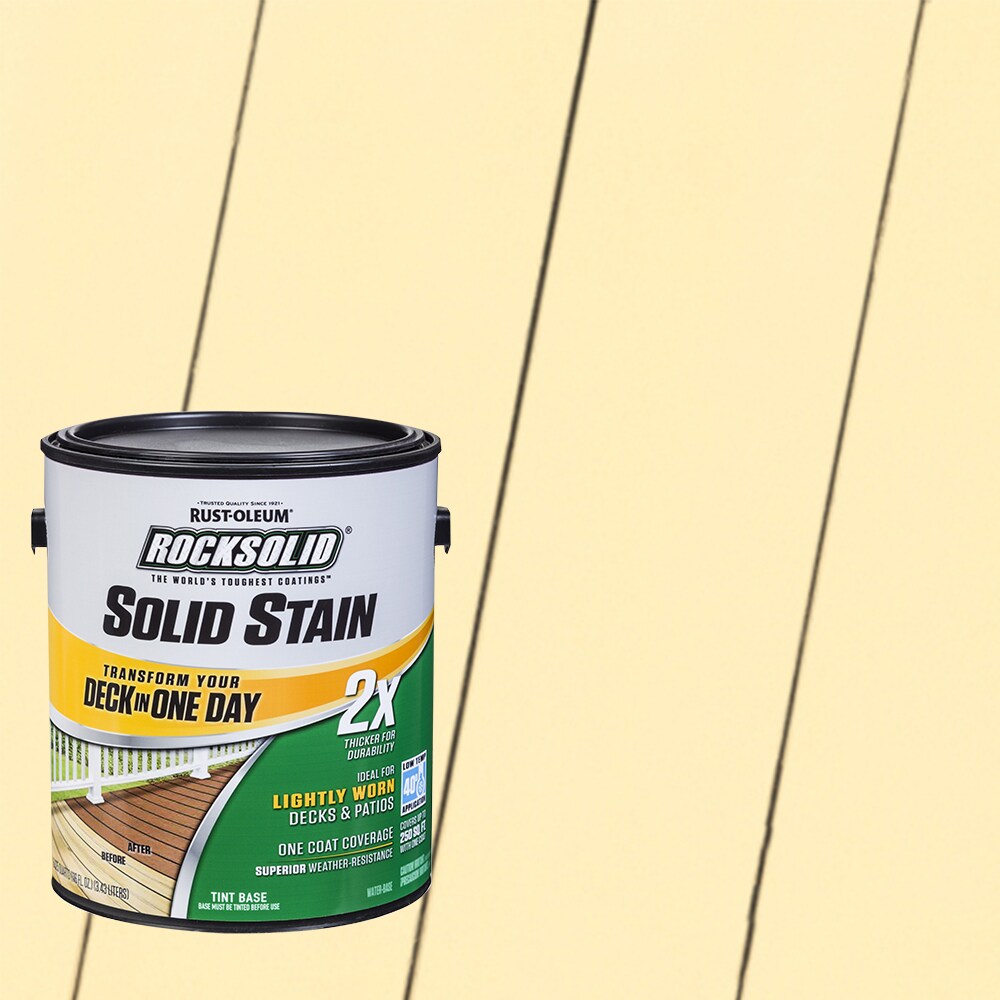 Rust-Oleum 319770T RockSolid 2X Solid Stain Pre-Tinted Parchment Solid Exterior Wood Stain and Sealer in One ( 1-gallon )