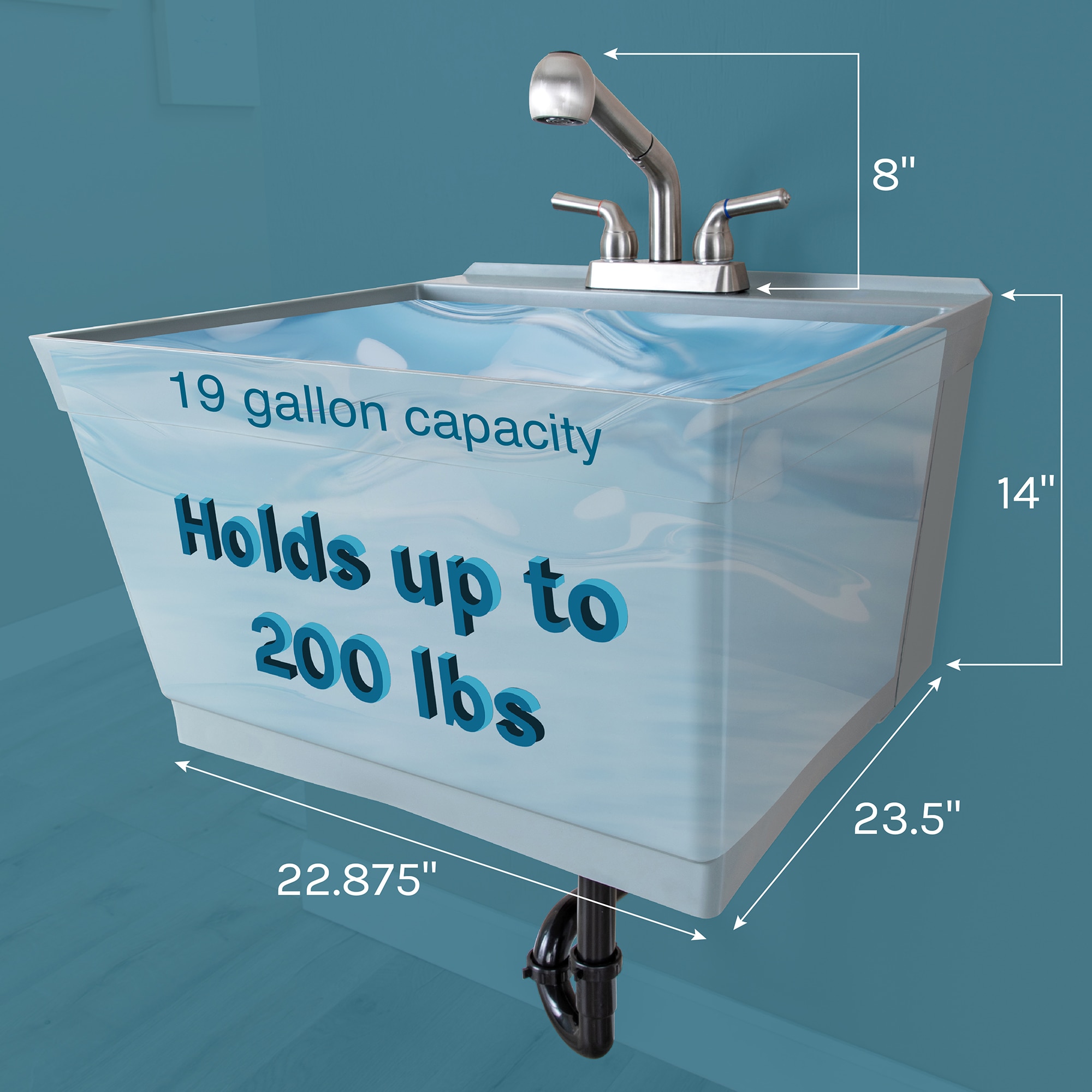 Cambridge Resources 040 US3000GRYSS Laundry-Tubs-Utility-Sinks - View #7