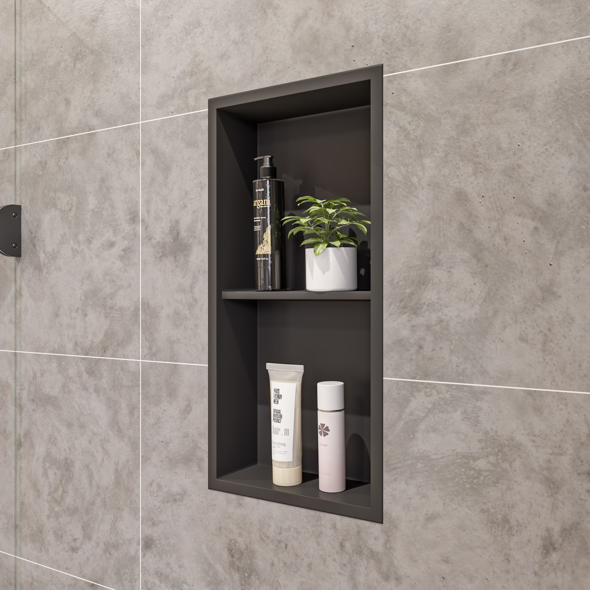 ALFI Black 2-Tier Stainless Steel Wall Mount Bathroom Shelf (12-in x 4-in)  in the Bathroom Shelves department at