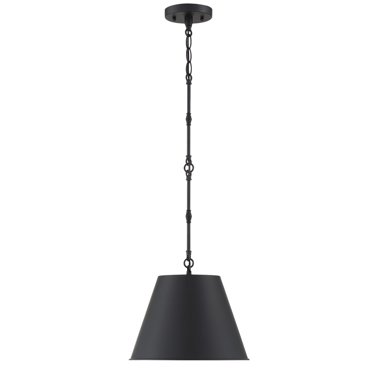 Alden Matte Black Bowl Pendant Light with Nickel Accents