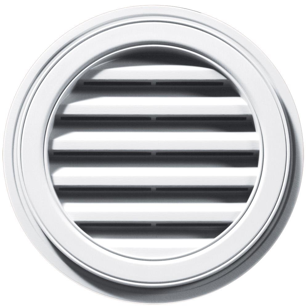 Builders Edge 120031818001 18-in x 18-in White Round Vinyl Gable Louver Vent