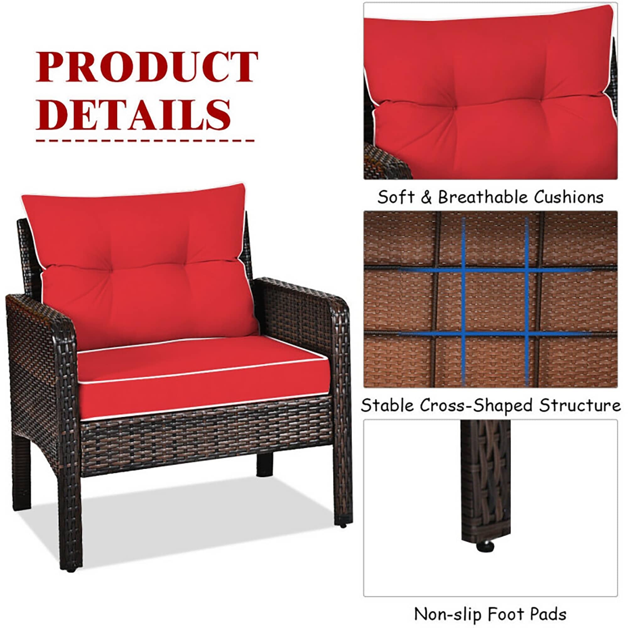 CASAINC CEW-HZ012RDDB05 Patio-Conversation-Sets - View #6