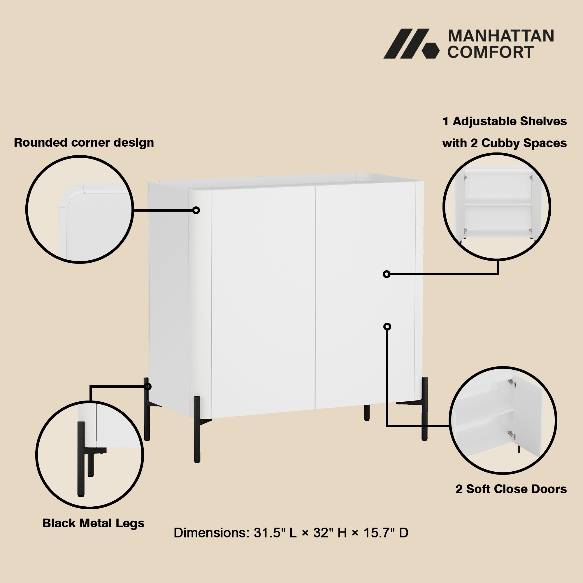 Manhattan Comfort 2-AFBC042-WH Home-Office-Furniture-Sets - View #4