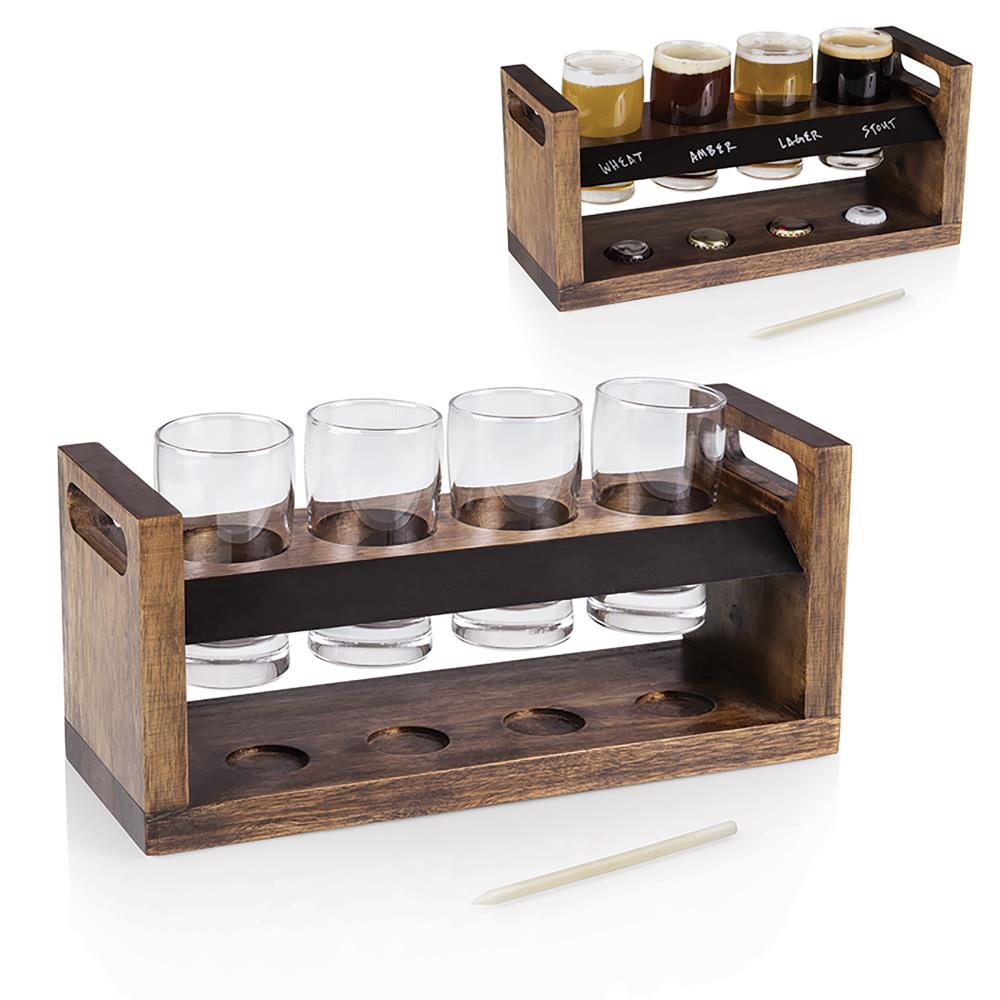 Picnic Time 601-05-512-000-0 4-fl oz Glass Acacia Wood Drinkware Set