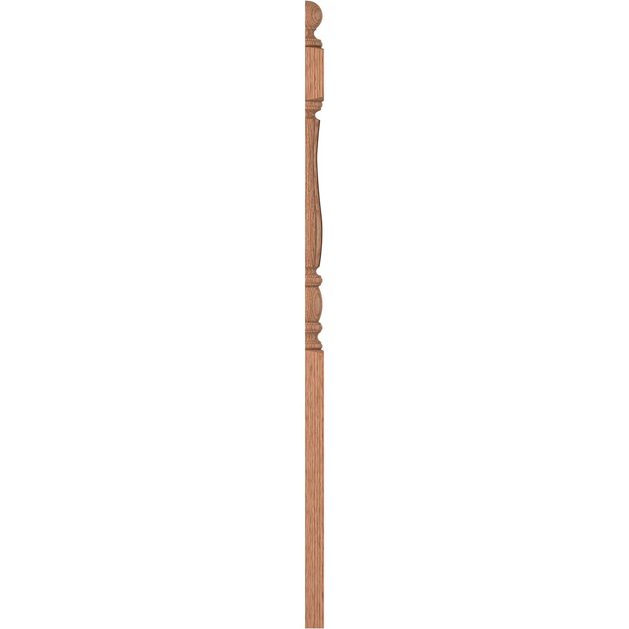 L.J. Smith Stair Systems LJF-3342BT 1-2-O 3.5-in x 57.75-in Unfinished Red oak Stair Newel Post