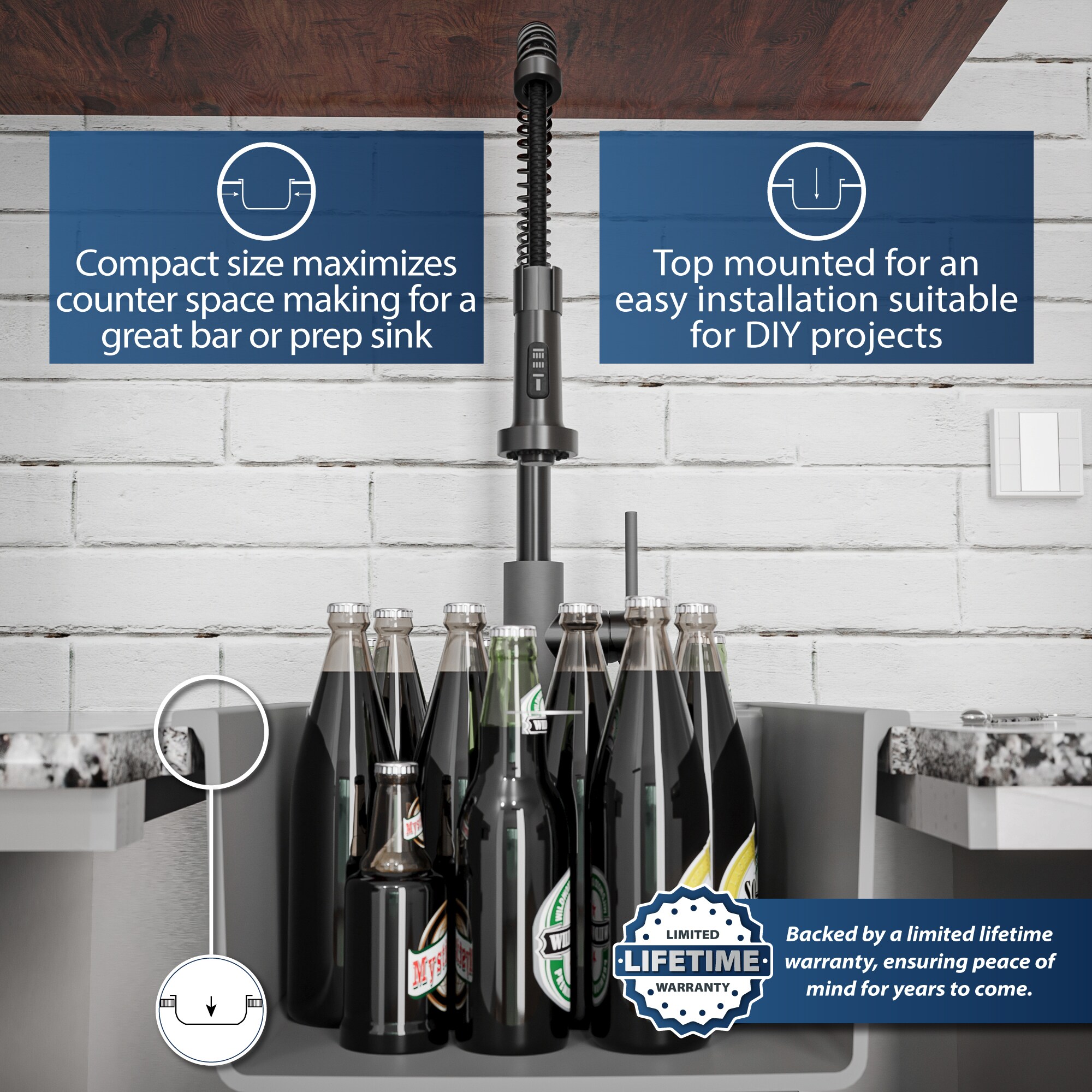 Karran QT-825-GR Bar-Prep-Sinks - View #4