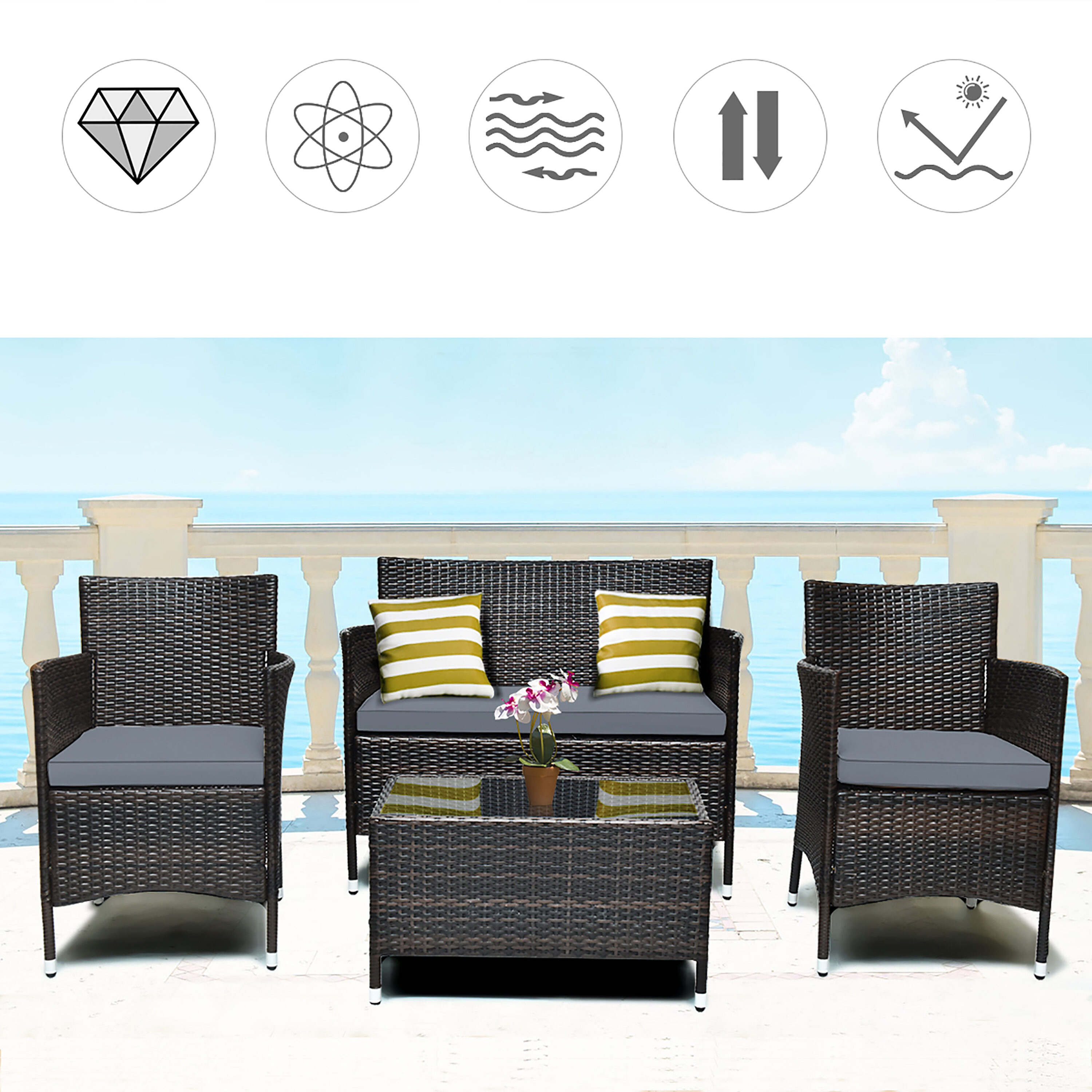 Costway HW63214GR Patio-Conversation-Sets - View #5
