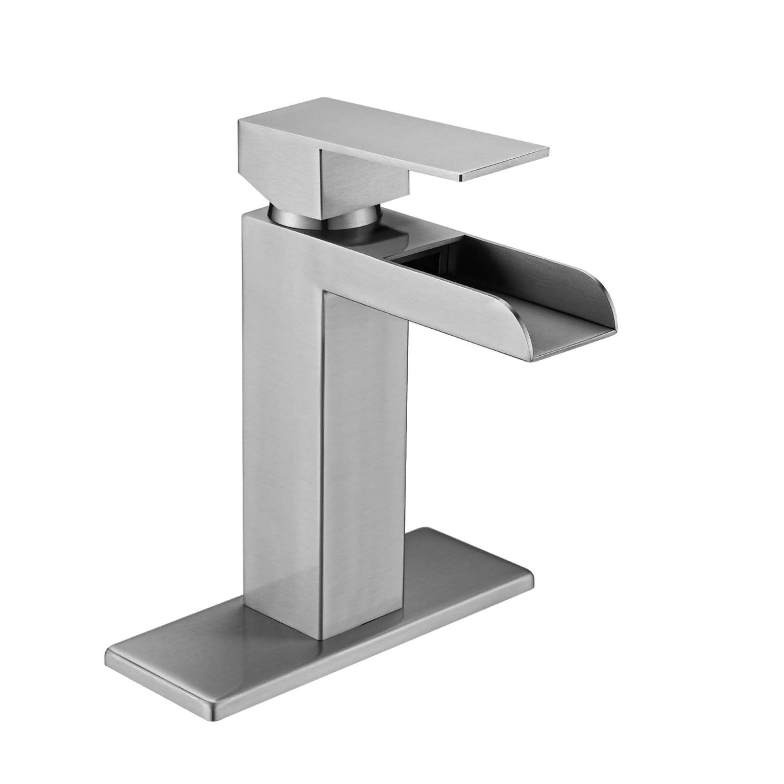 Damerin Brushed Nickel Single hole 1-handle Mid-arc Residential Handle Bathroom Sink Faucet