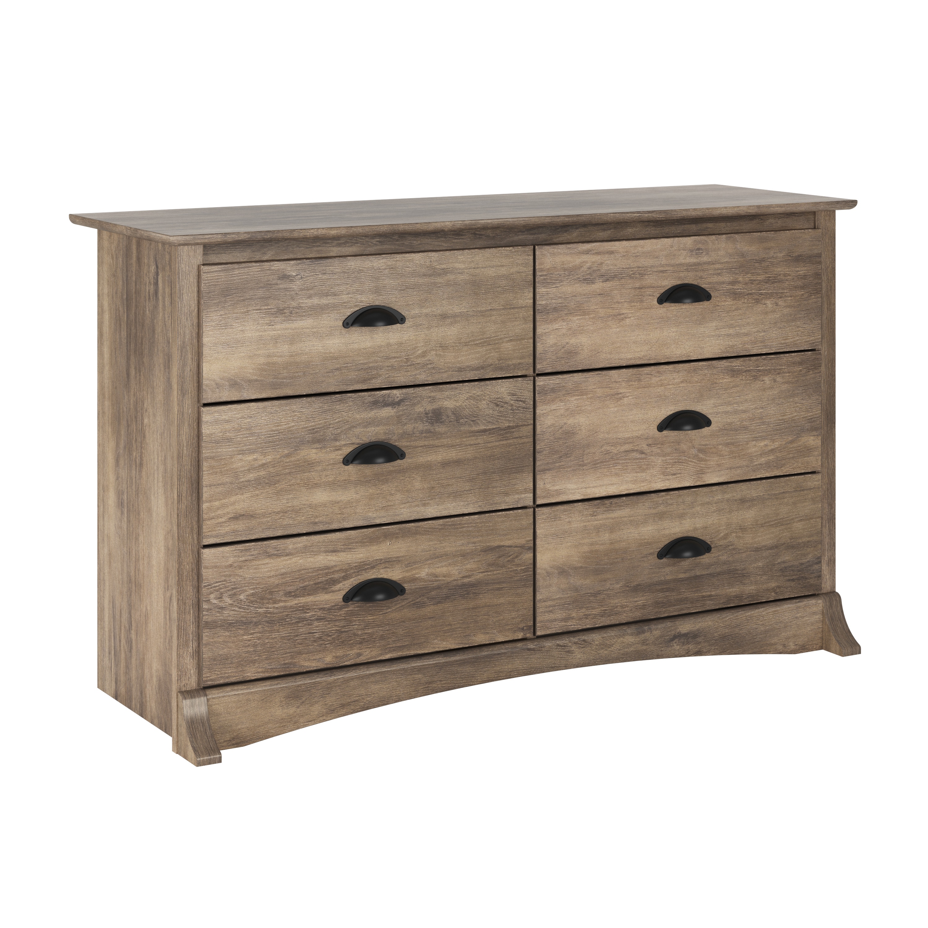 Prepac DDC-4829 Salt spring Drifted gray Pine 6 -Drawer Standard dresser