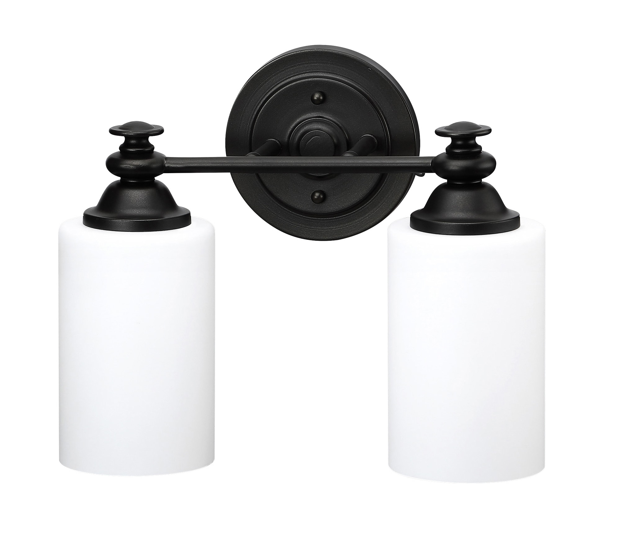 Espresso Brown Cylinder Wall Sconce with White Glass Shades