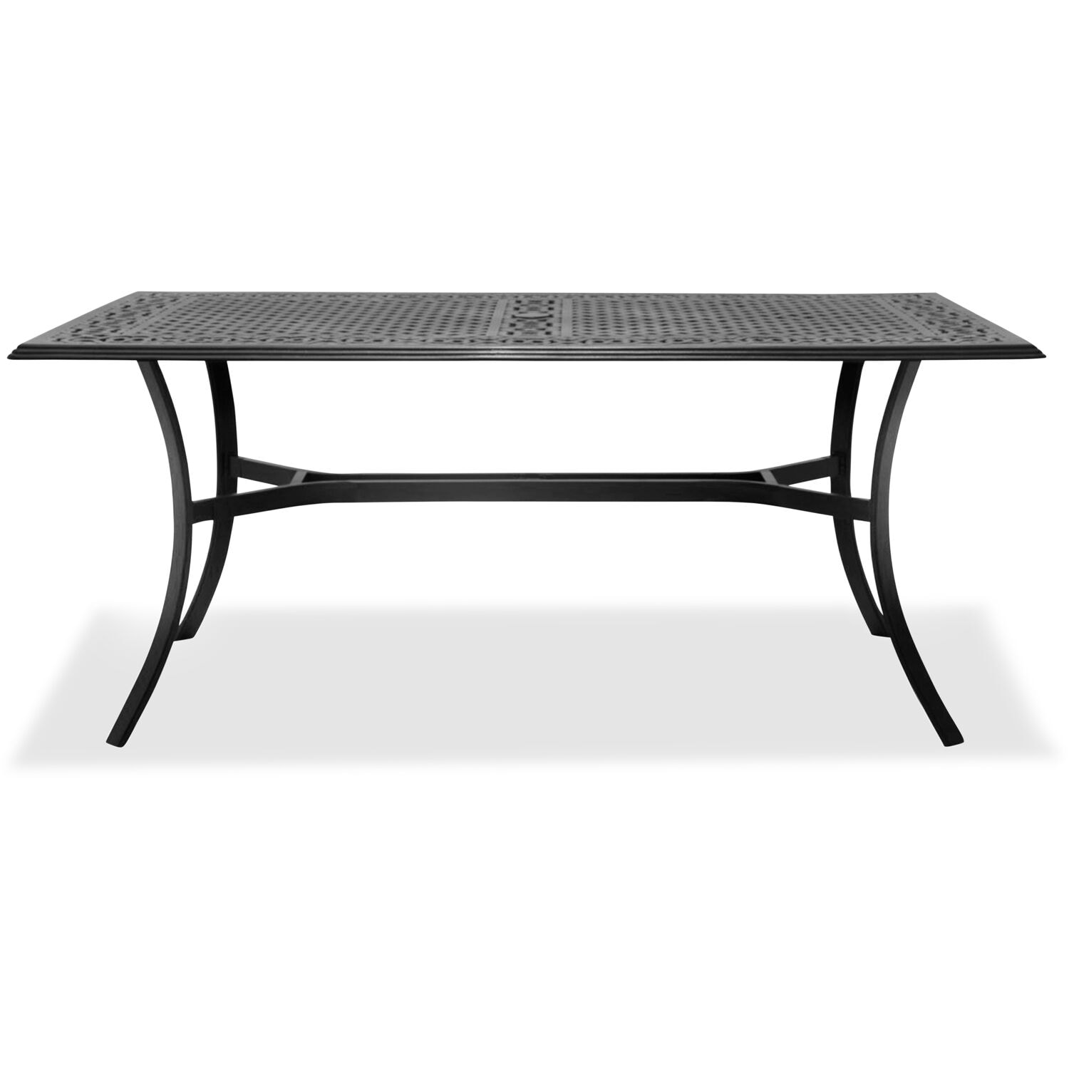 Elegant Rustic 7-Piece Outdoor Dining Set with Cast-Top Table and Sling Chairs