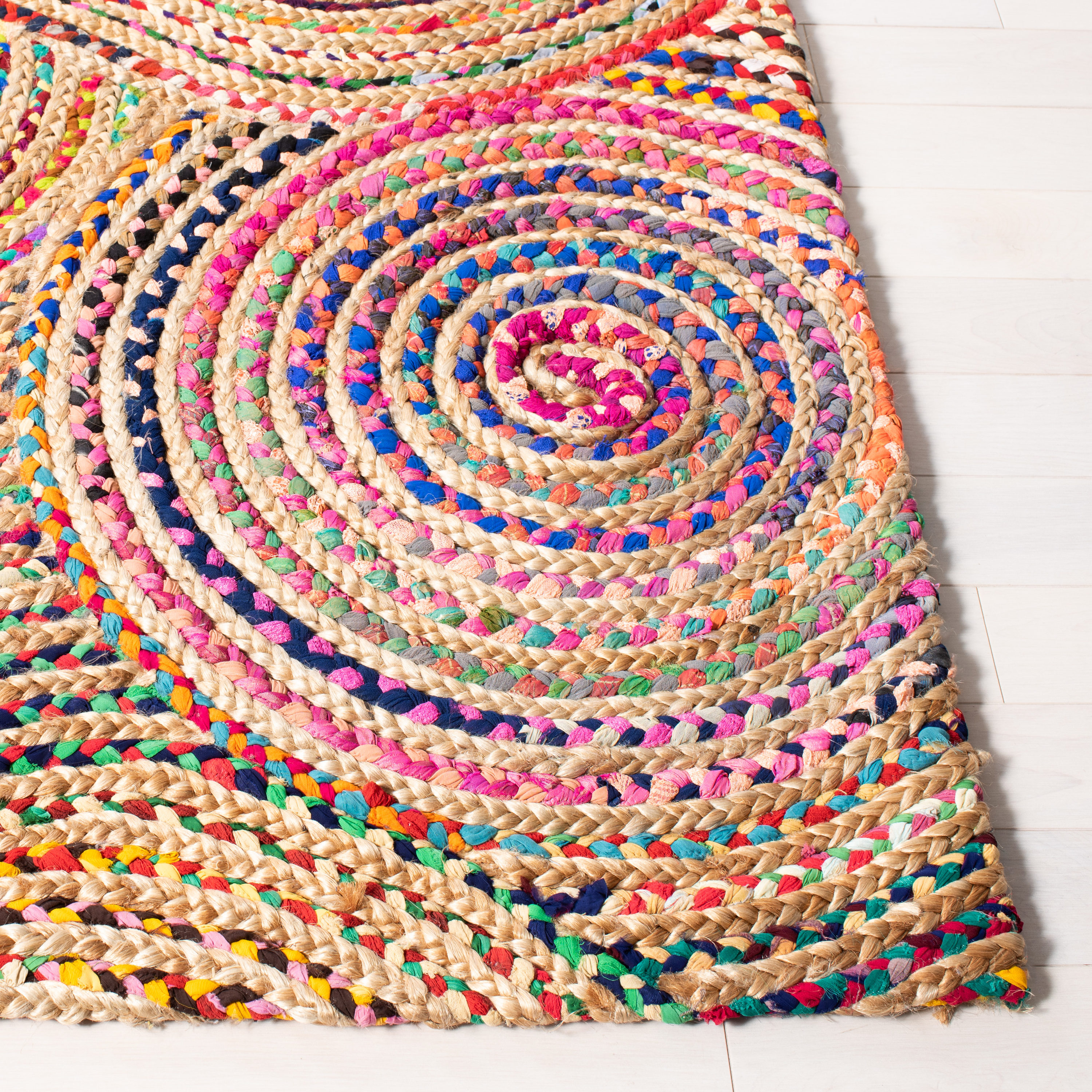 Cape Cod Multicolor Hand-Knotted Cotton Area Rug 5' x 8'