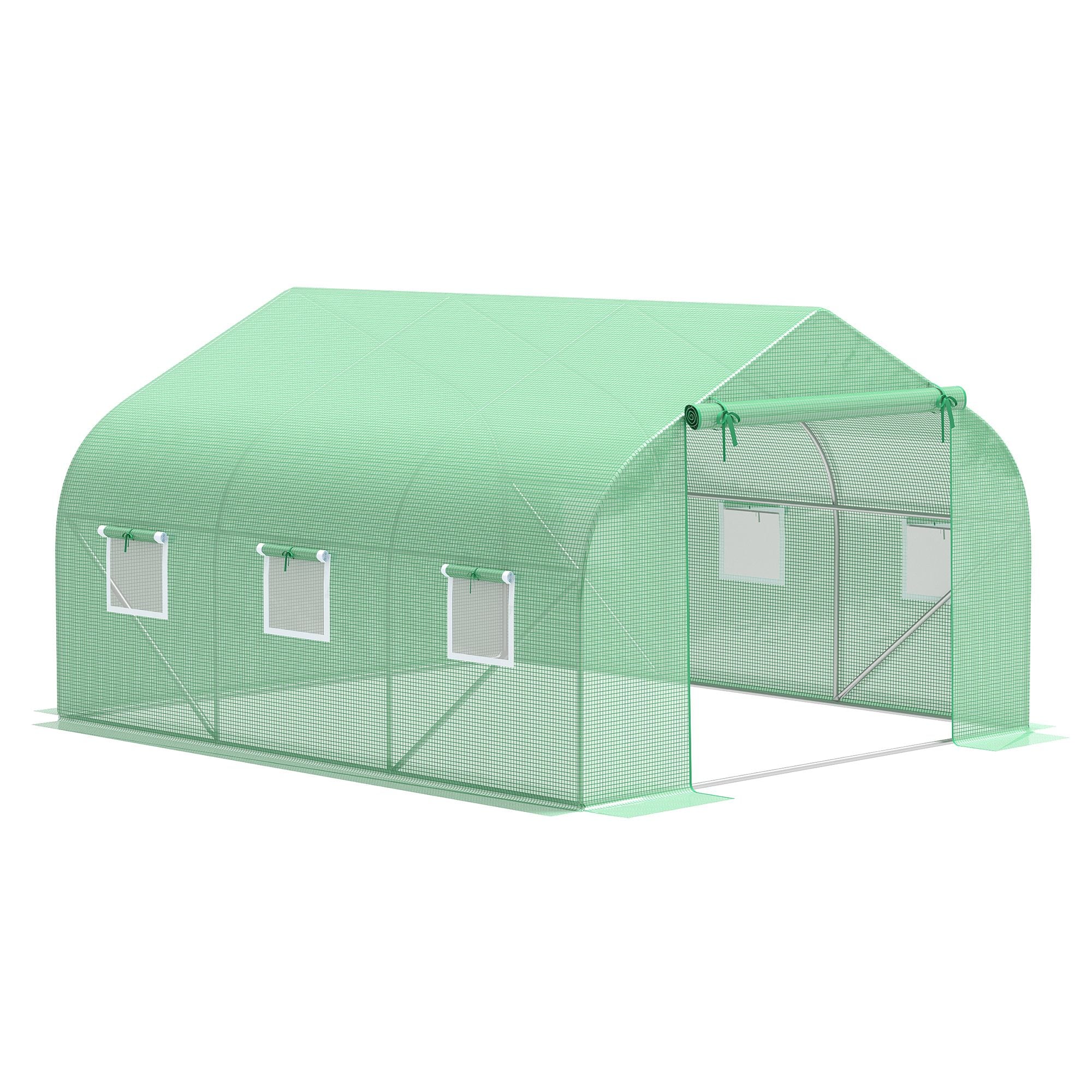 Outsunny 845-015 11.5' x 10' x 6.5' Outdoor WalkIn Tunnel Greenhouse Hot House with Rollup Windows Zippered Door PE Cover Green