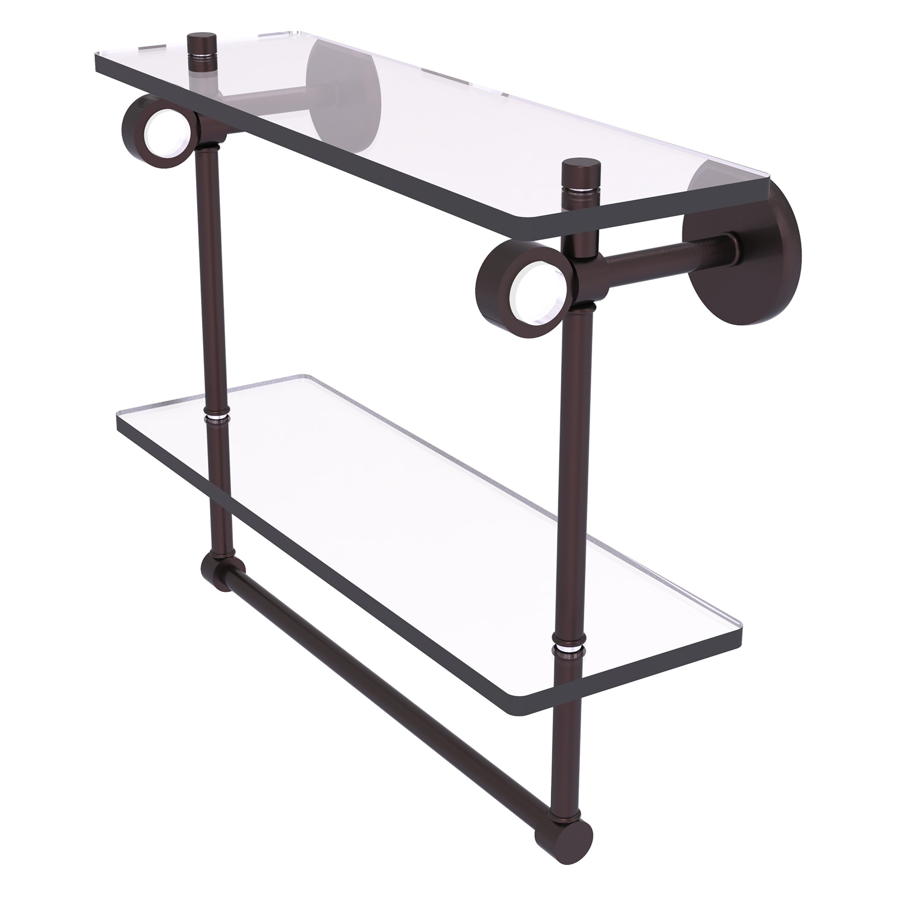 Allied Brass CV-2TB-16-ABZ Clearview Antique Bronze 2 -Tier Wall mount Bathroom Shelf ( 16-in x 12.8-in x 5-in )