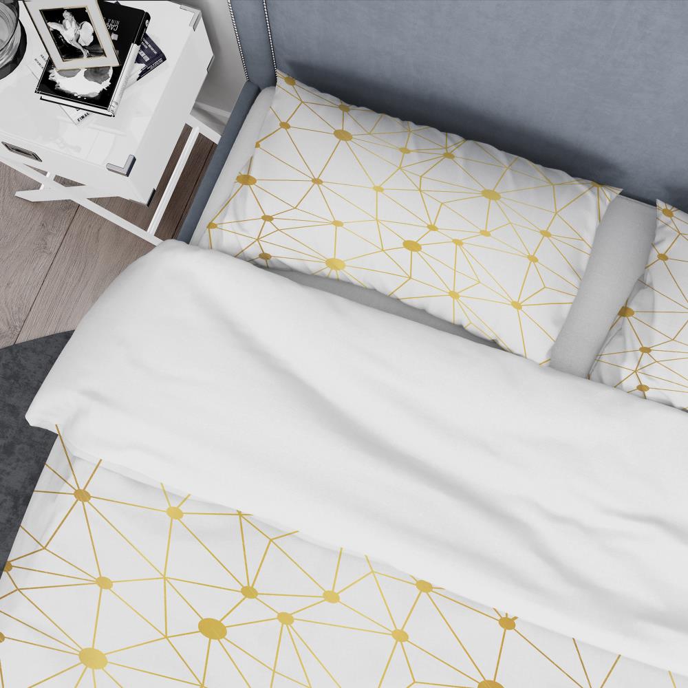 Twin Multicolor Geometric Microfiber Duvet Cover Set
