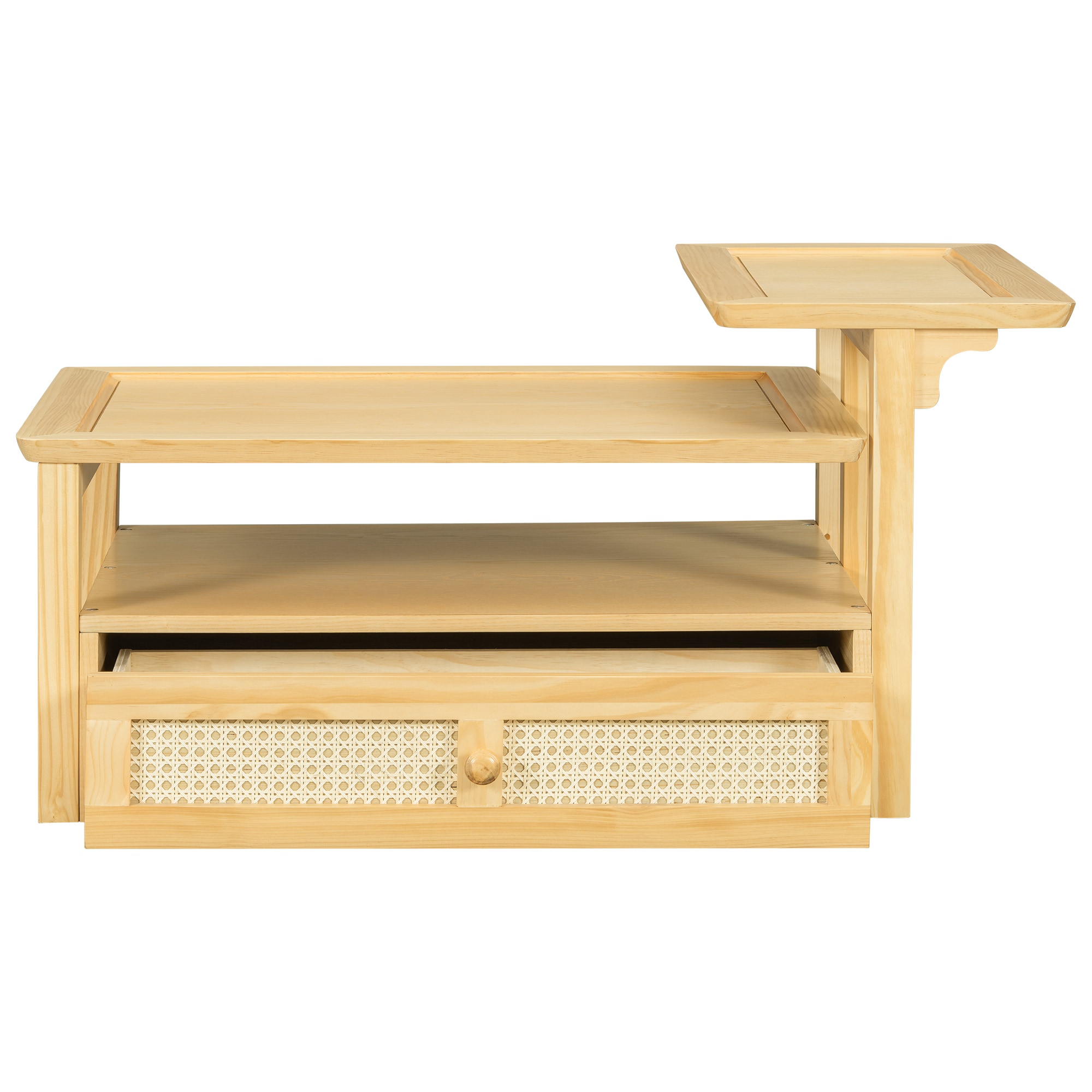 Maocao Hoom JLP232190N Natural MDF Modern Coffee Table with Storage