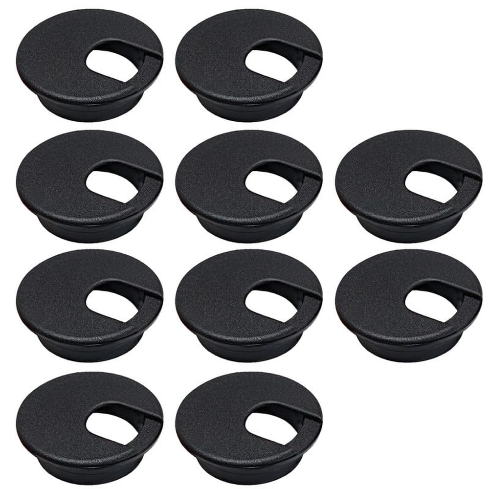 Aoibox  10 Pack 2 in Desk Cable Grommet Covers ABS Plastic Cord Hole Inserts with Removable Cap for Office