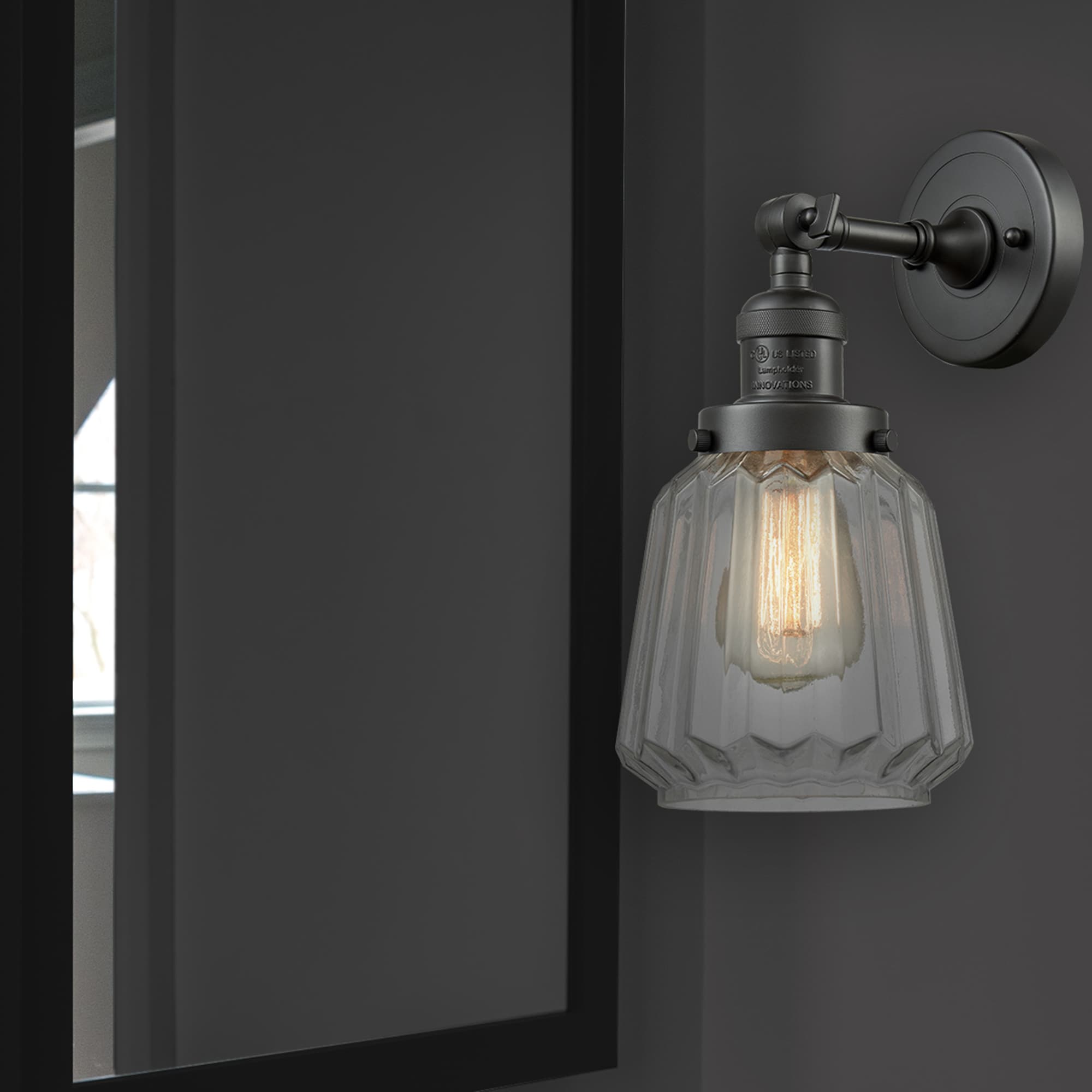 Innovations Lighting 203-OB-G142 Chatham 7-in W 1 -Light Oil-rubbed Bronze Wall Sconce