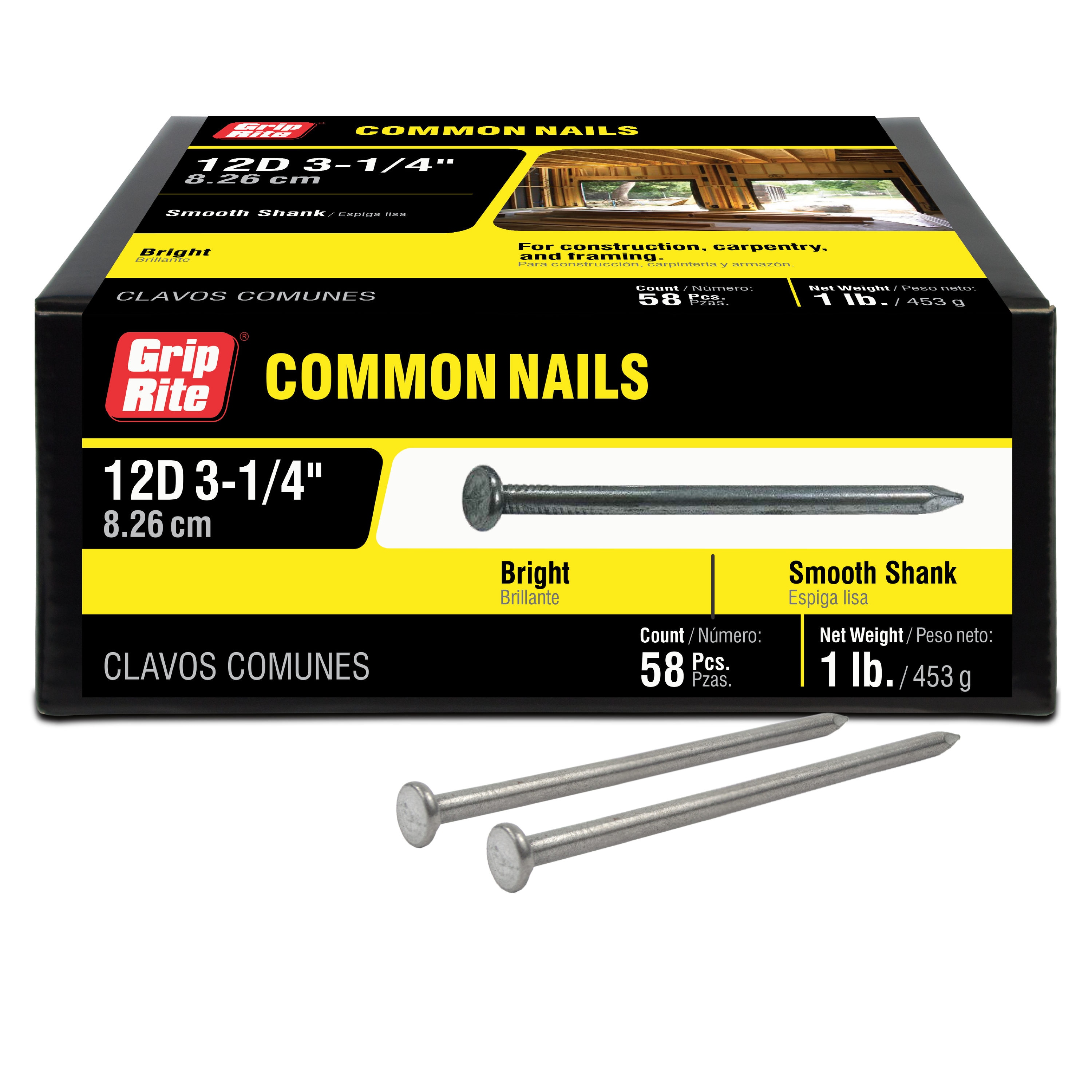 3-1/4 in. x .131 in. 12D Coil Framing Nail, Smooth Shank (4000)