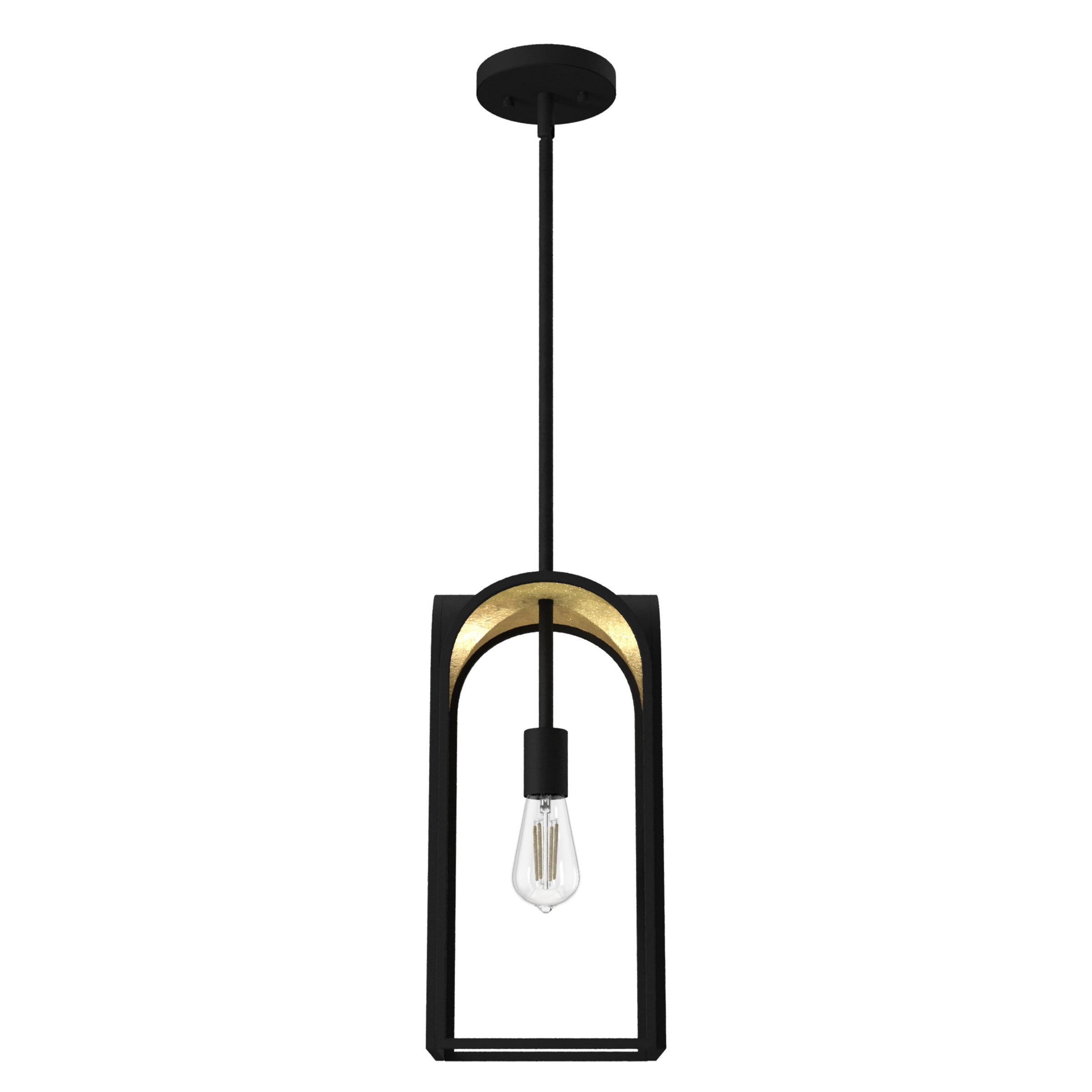 Hunter 19737 Dukestown 1 -Light Natural Iron Transitional Lantern Mini Hanging Kitchen island light