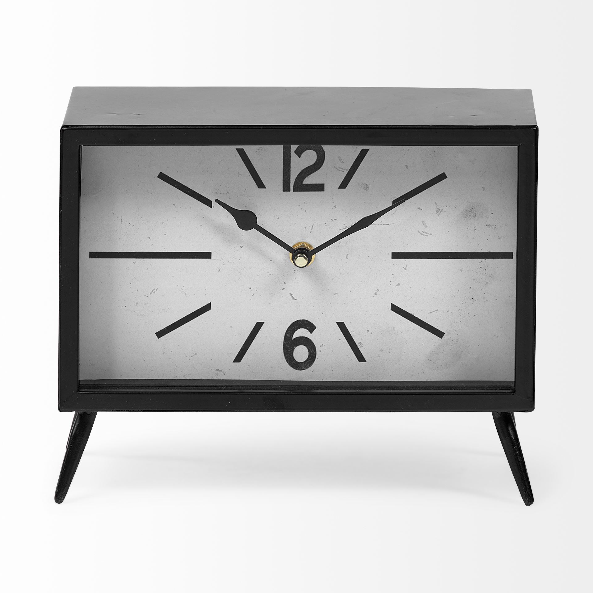 Mercana Ralph I Black Metal Square Table Clock