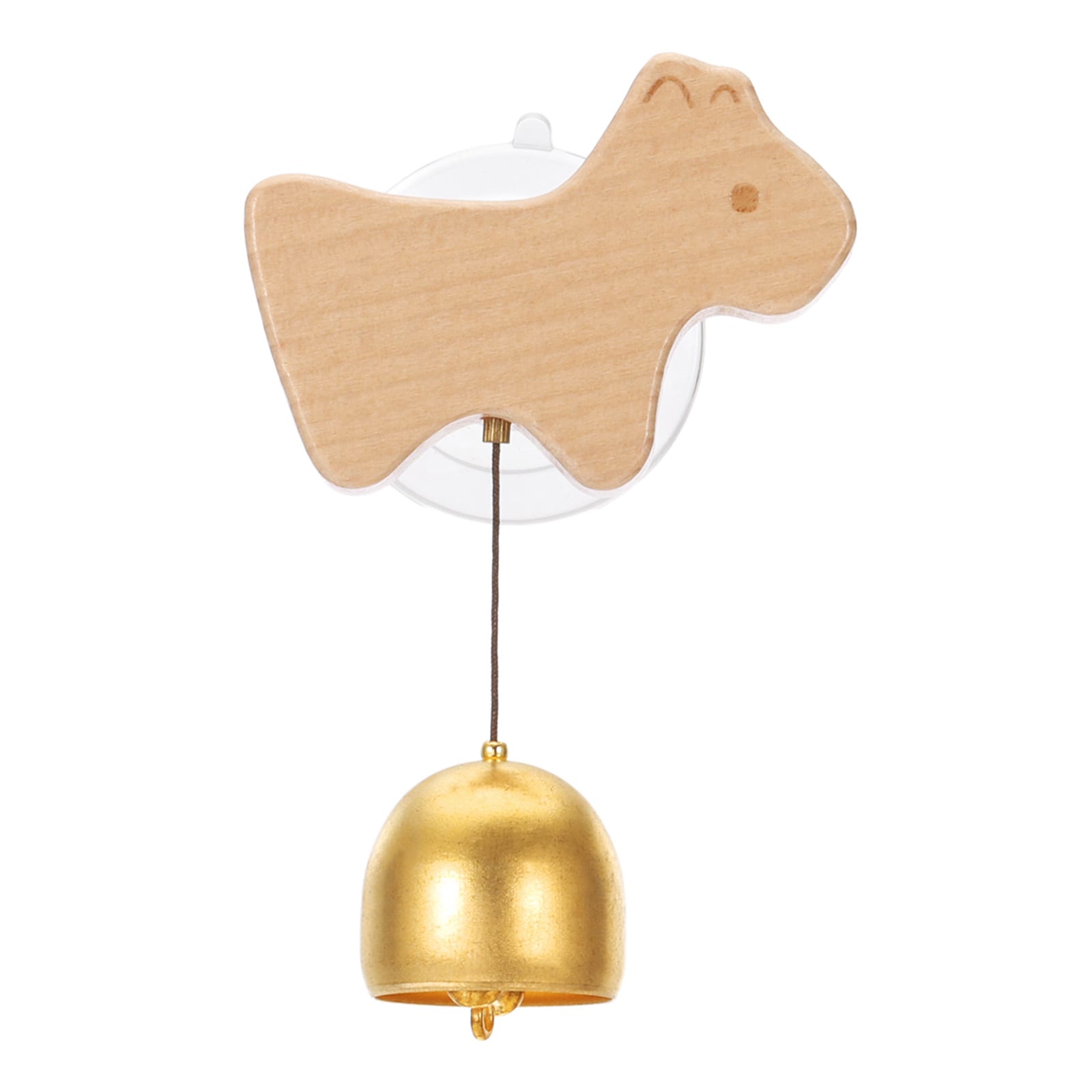 PATIKIL Shopkeepers Bell Wood Door Chime Hanging Door Bell Jingle Bells Animal Metal Doorbell with Suction Cup for Door Opening Business When Entering Decoration Dog #S26011400UX1136
