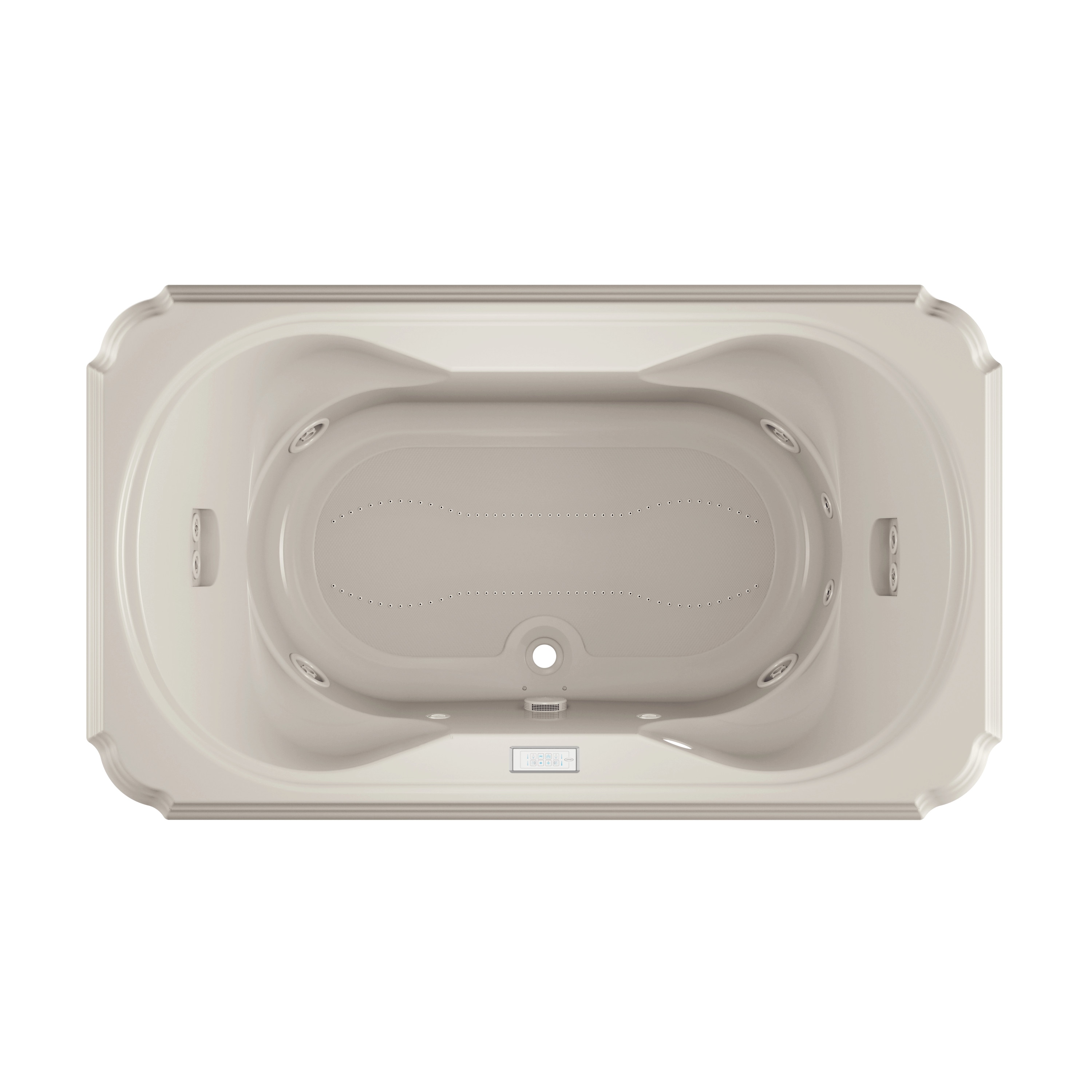 Jacuzzi MS61969 Marineo 42.0-in x 72.0-in Oyster Acrylic Rectangular Drop-in Whirlpool and Air Bath Combination Tub ( Center Drain )