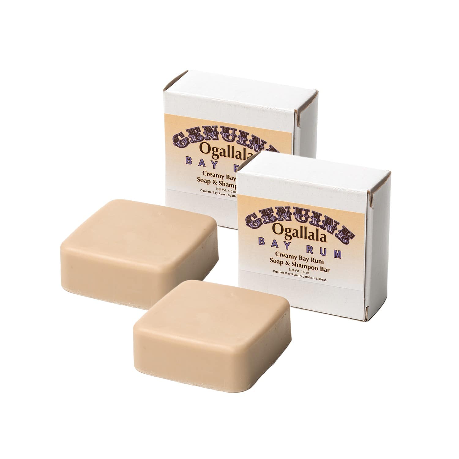 Lehman's Creamy Bay Rum Soap and Shampoo Bar - Original (Pack of 2)