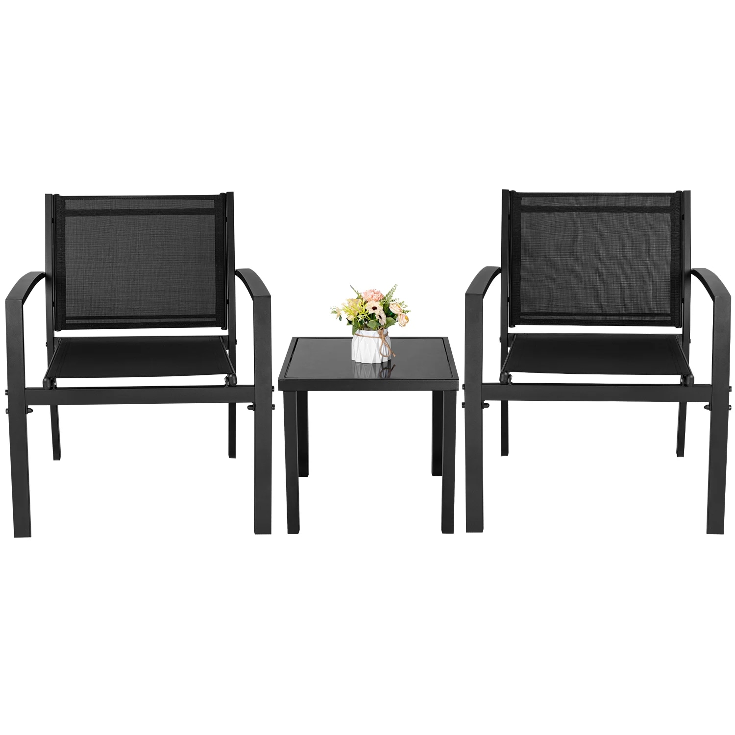 Vineego LS-TSL3BK 3 -Piece Patio Conversation Set