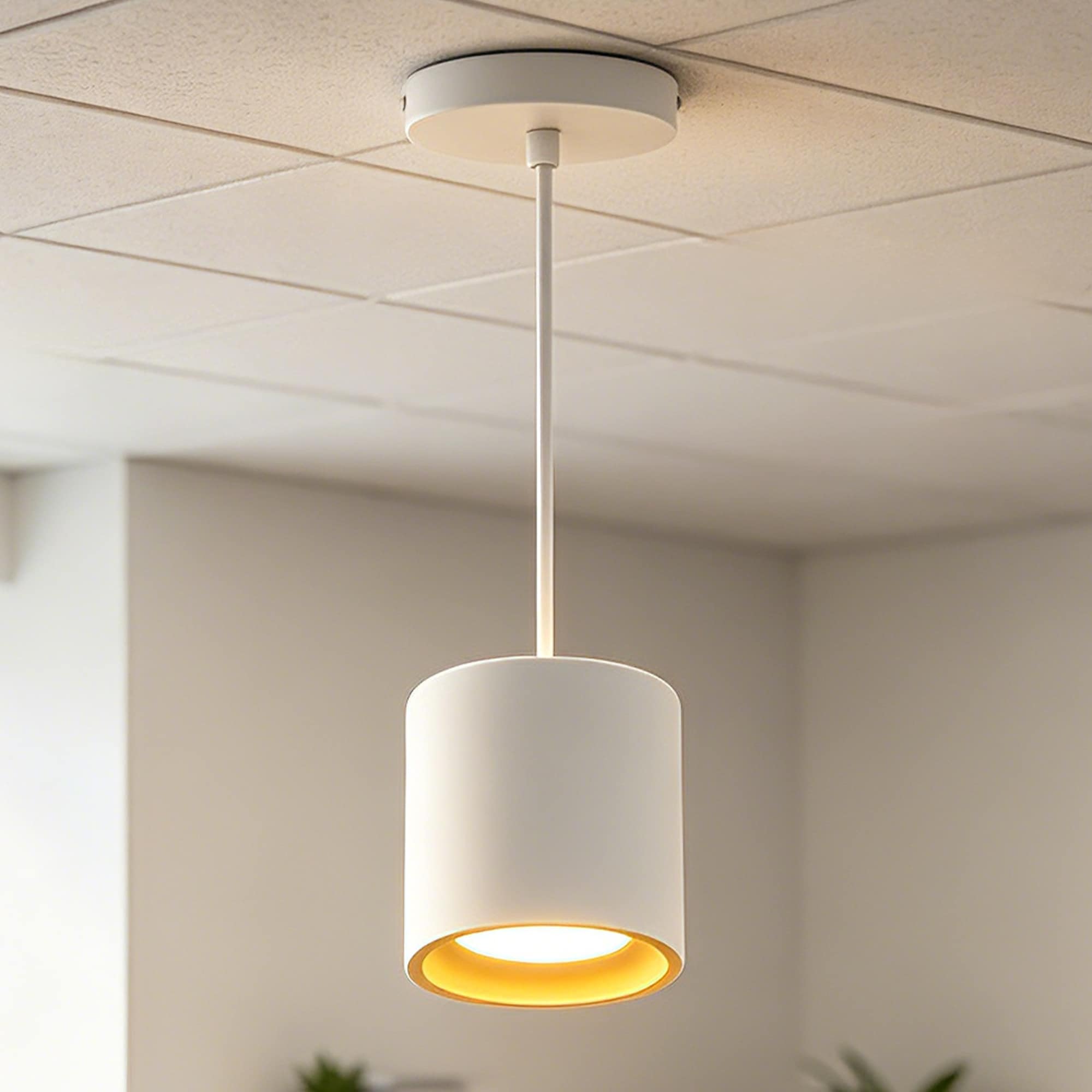LNC Orbit 5.4-in White and Gold Integrated LED Mini Pendant Light for Kitchen Island Cafe Bar